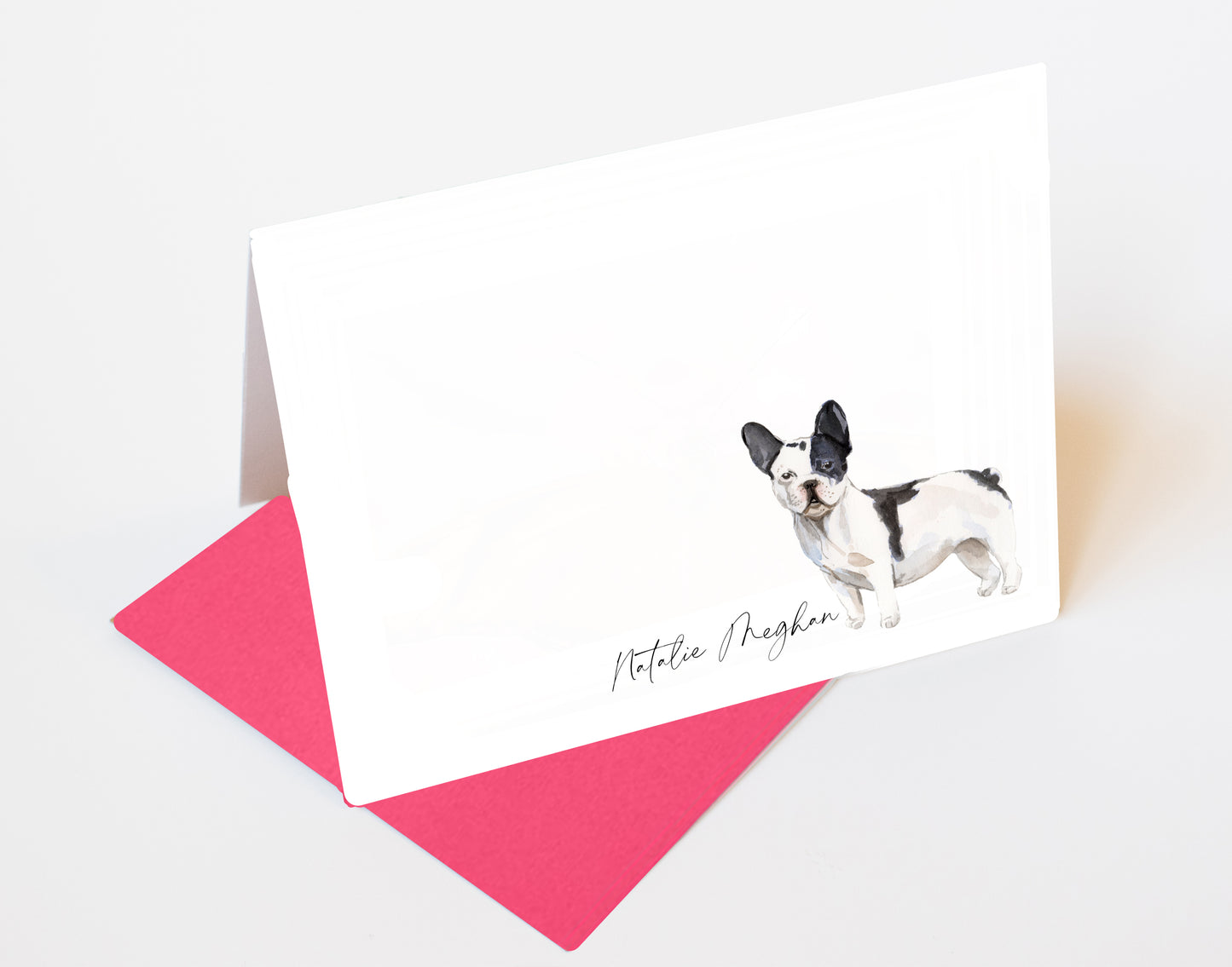 Black and White French Bulldog Folded Note Cards and Stickers