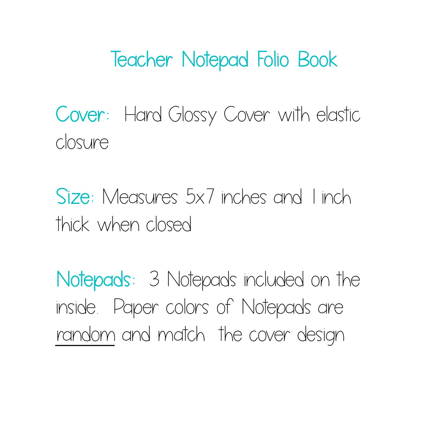 Teacher Notepad Hardcover Folio Book