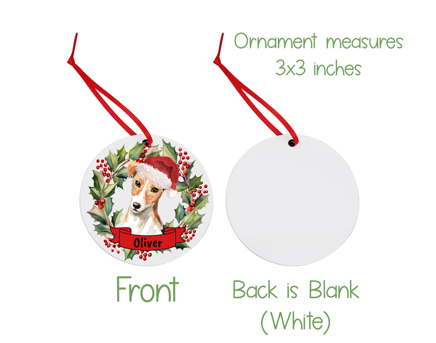Jack Russell Terrier Dog Christmas Ornament and Stickers