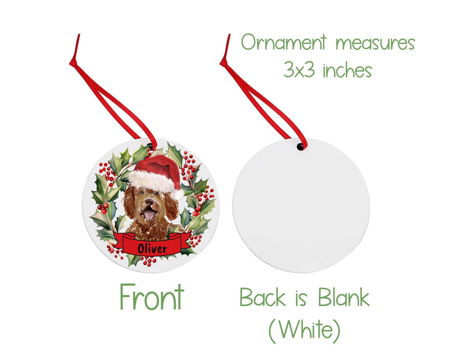 Labradoodle Dog Christmas Ornament and Stickers