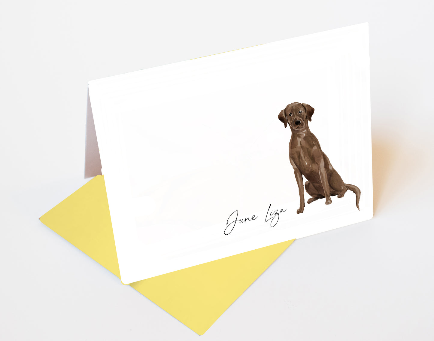 Chocolate Labrador Folded Note Cards and Stickers