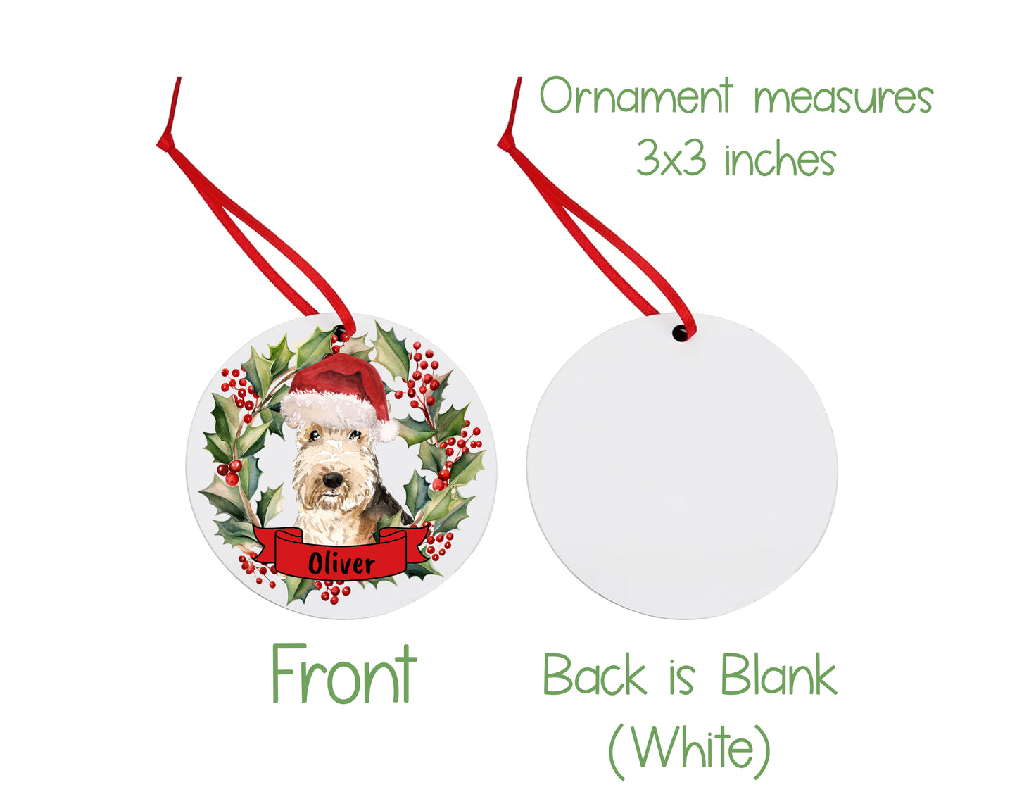 Lakeland Terrier Dog Christmas Ornament and Stickers