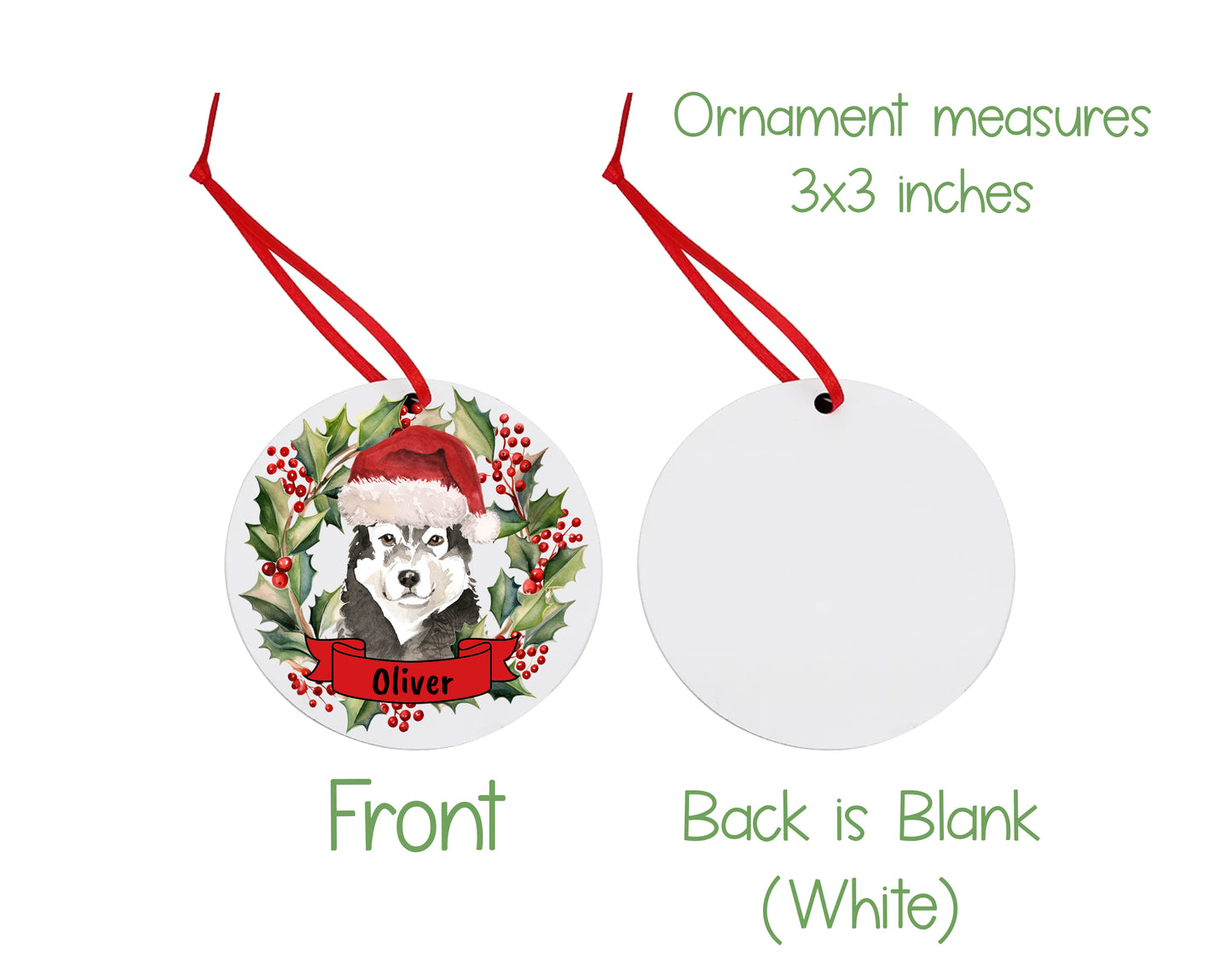 Malamute Dog Christmas Ornament and Stickers