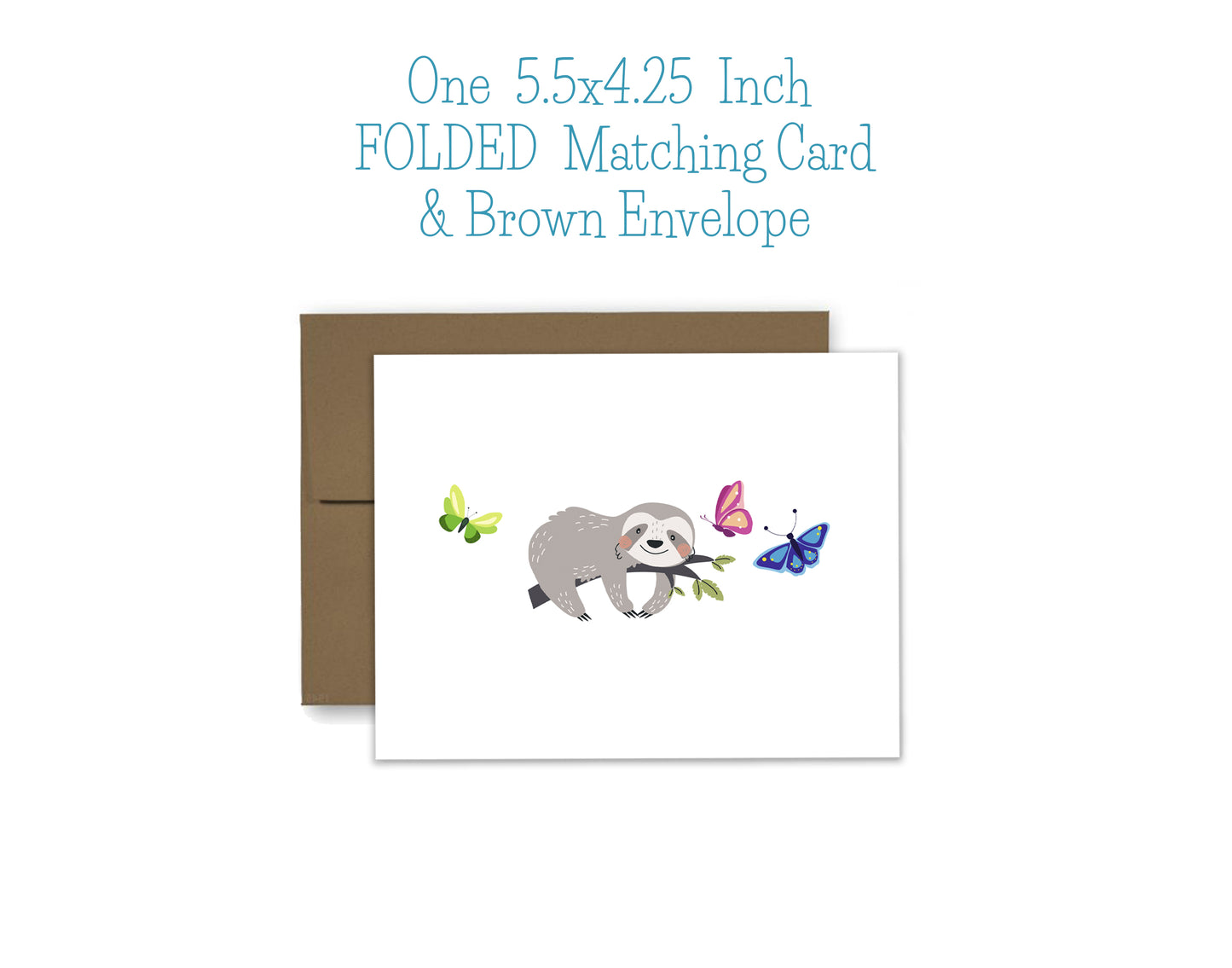 Sloth and Moth Notepad, Card and Stickers