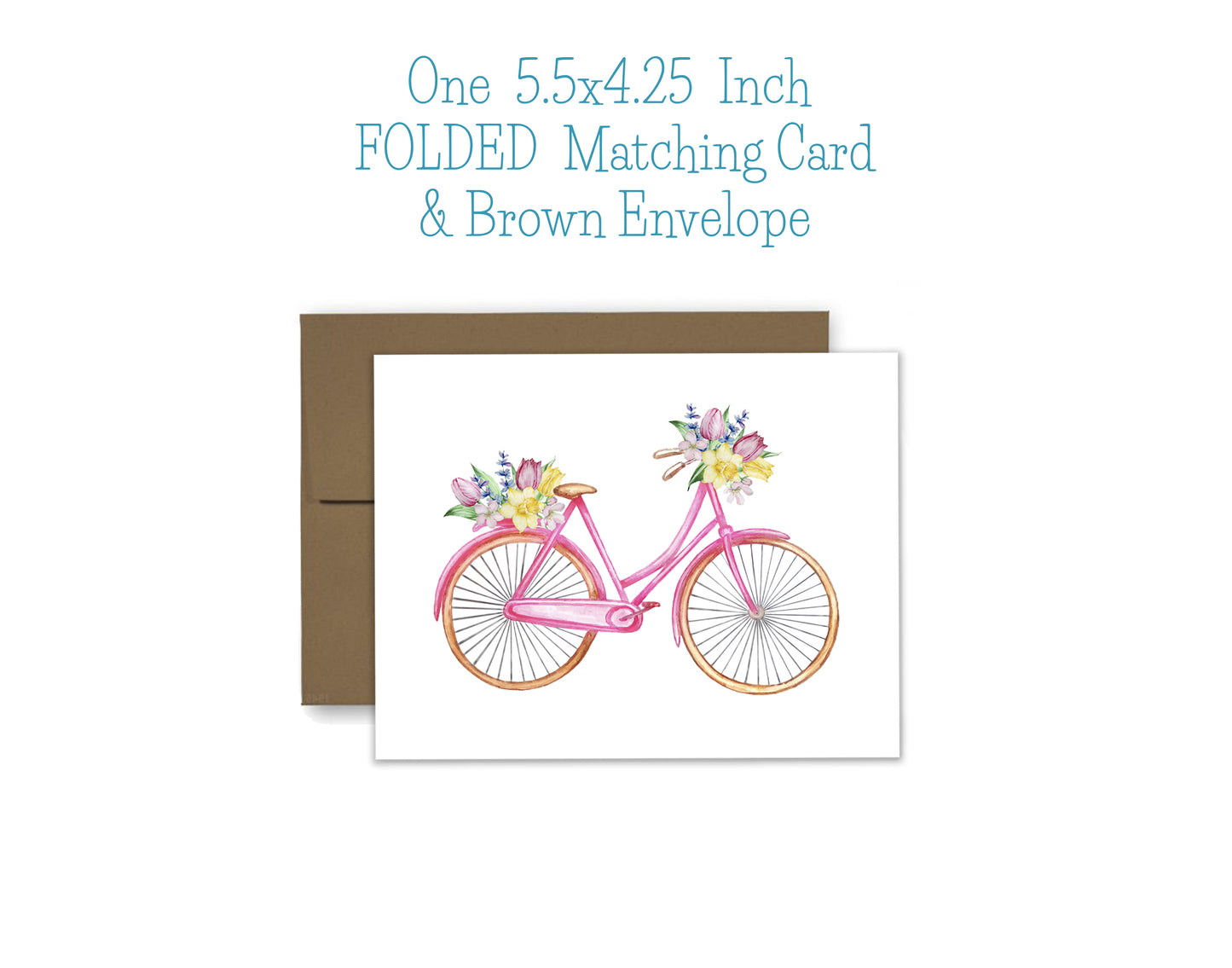 Bike and Flowers Notepad, Card and Stickers