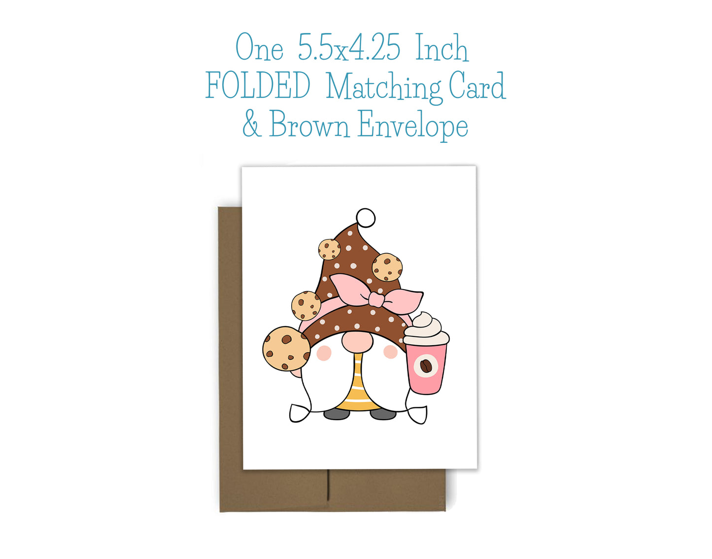 Coffee and Cookie Gnome Notepad, Card and Stickers