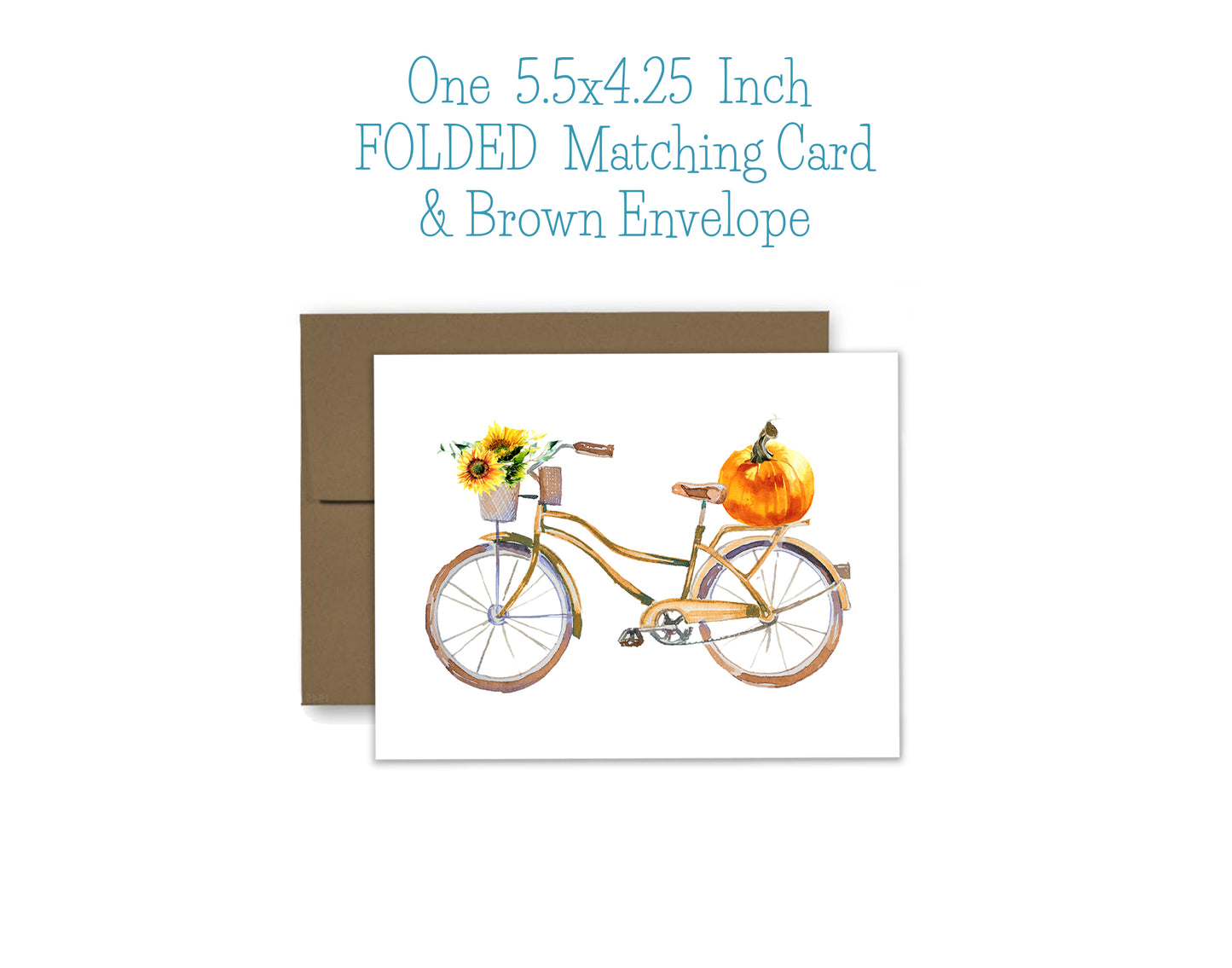 Bike and Pumpkins Notepad, Card and Stickers