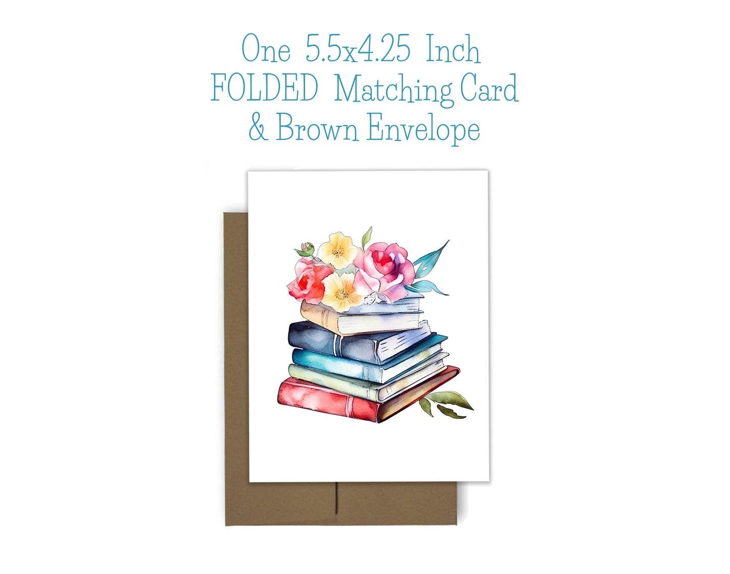 Books and Flowers Notepad, Card and Stickers
