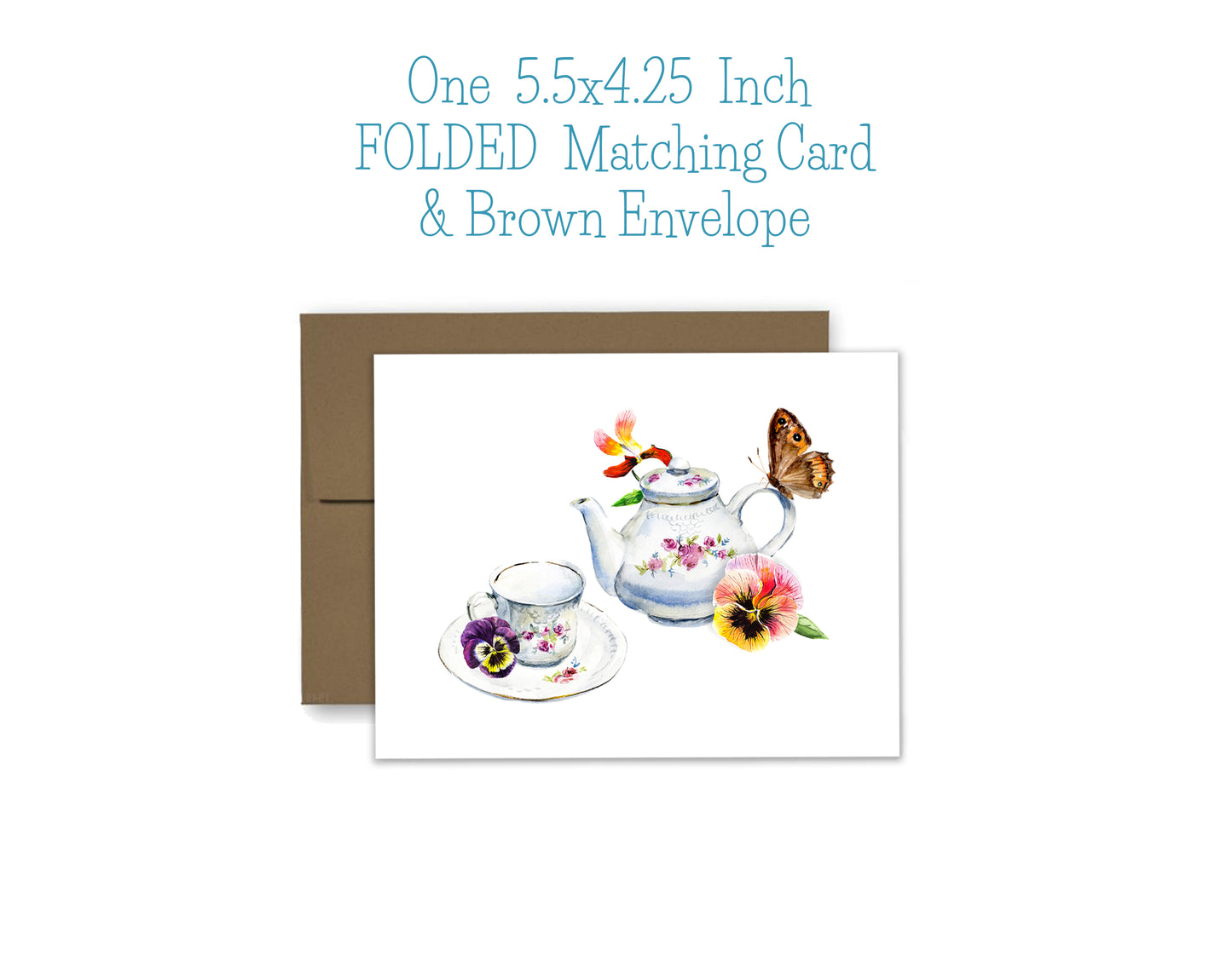 Tea Cup and Tea Pot Notepad, Card and Stickers