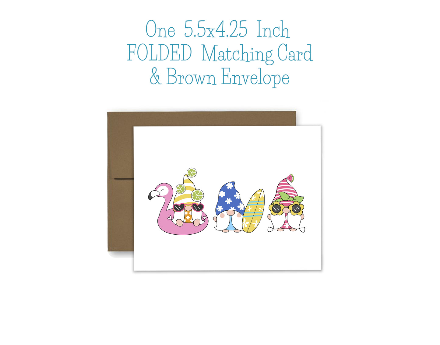 Summer Gnome Notepad, Card and Stickers