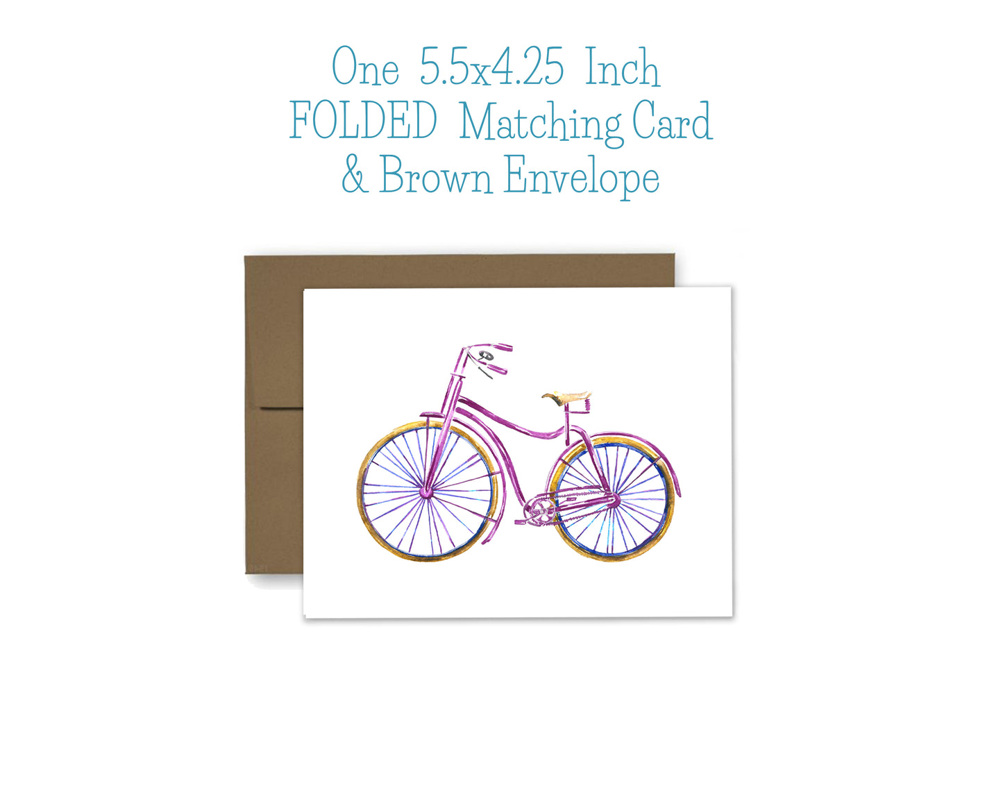 Bike and Flowers Notepad, Card and Stickers