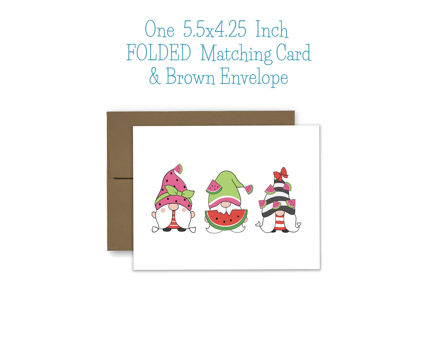 Watermelon Gnome Notepad, Card and Stickers
