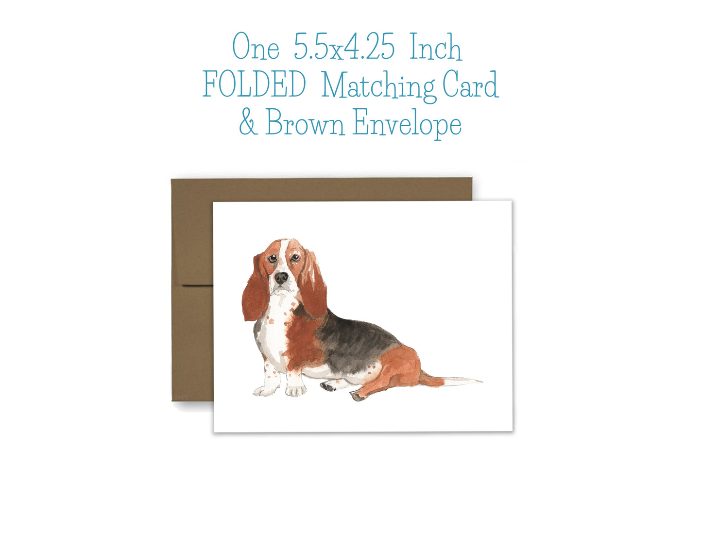 Basset Hound Dog Notepad, Card and Stickers