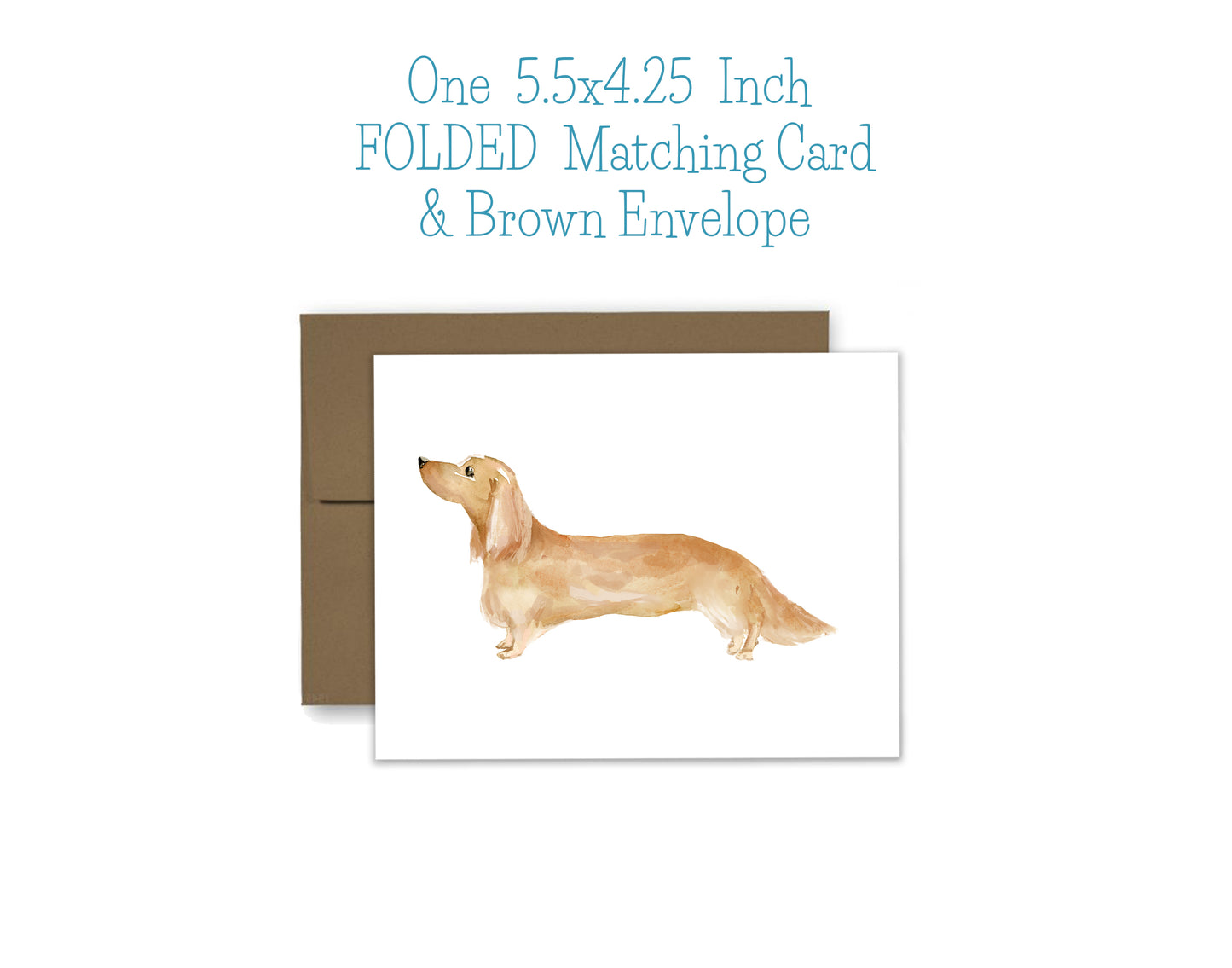 Blonde Long Hair Dachshund Dog Notepad, Card and Stickers