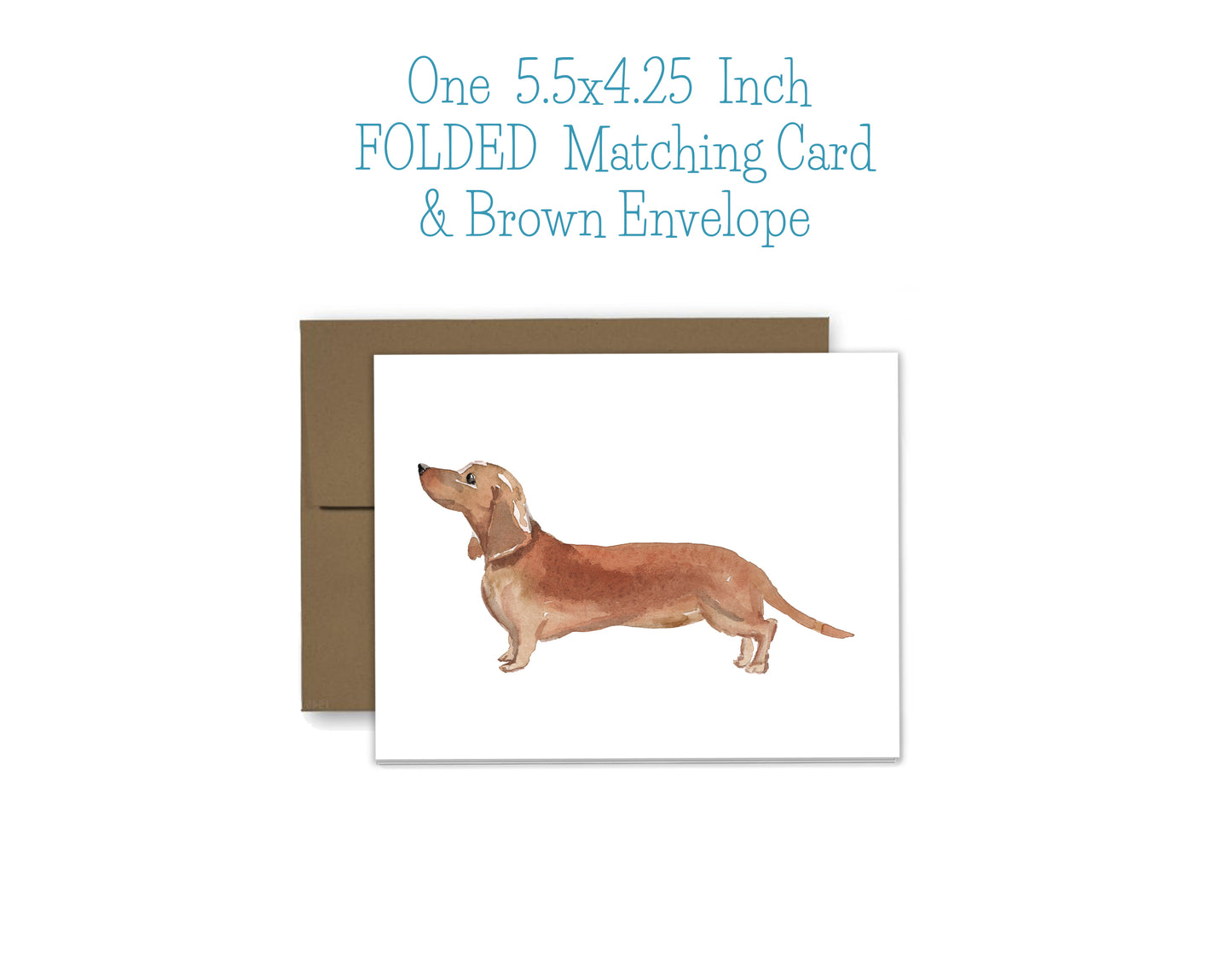 Brown Dachshund Dog Notepad, Card and Stickers
