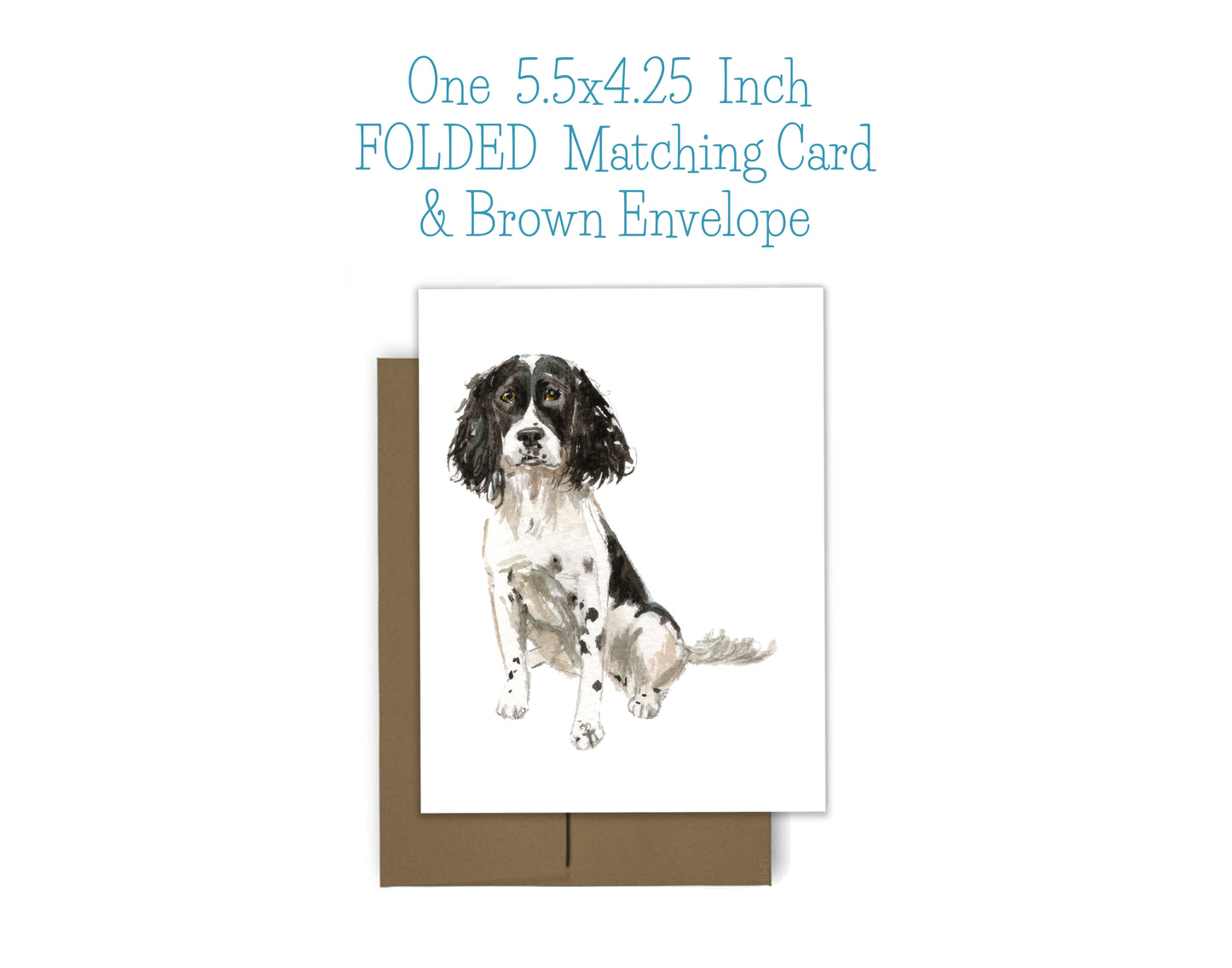 Black and White English Springer Spaniel Dog Notepad, Card and Stickers