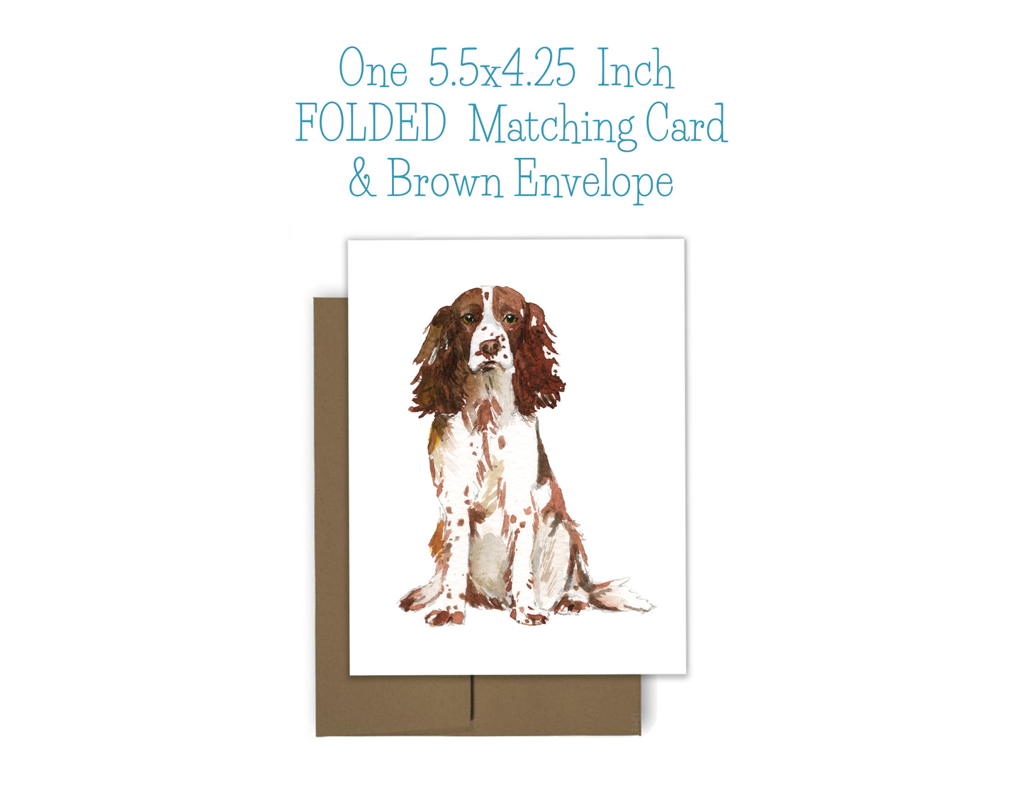 Brown and White English Springer Spaniel Dog Notepad, Card and Stickers
