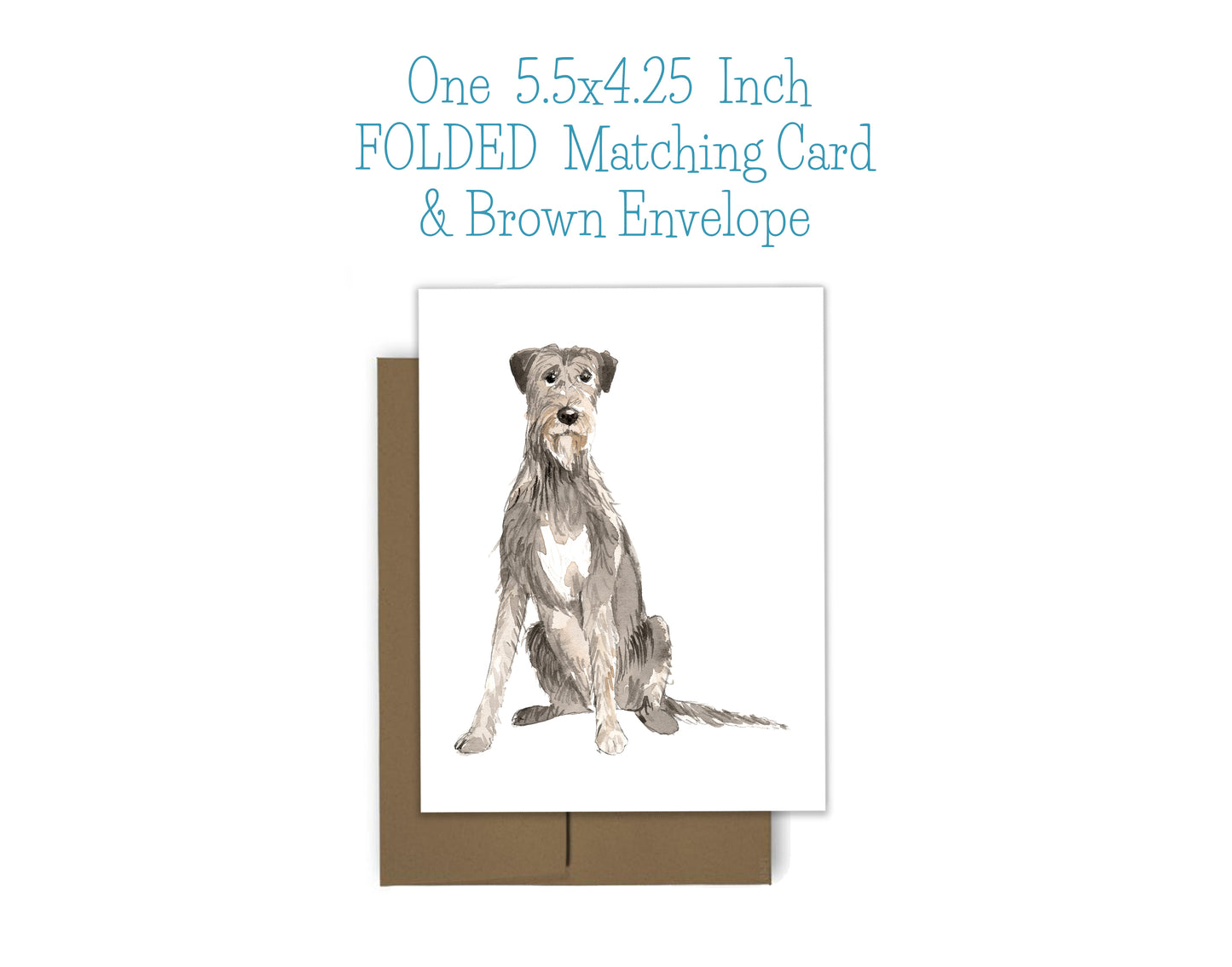 Irish Wolfhound Dog Notepad, Card and Stickers