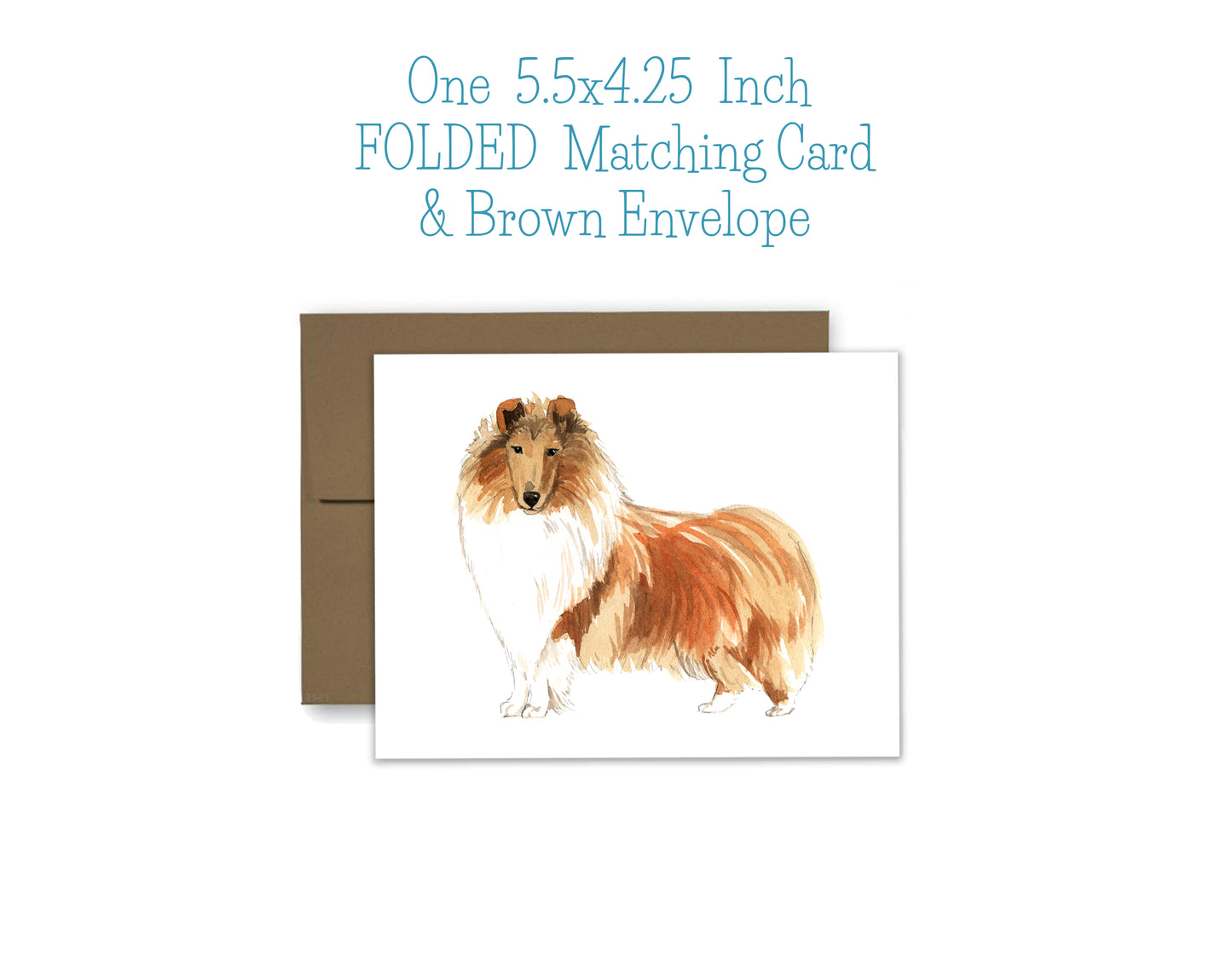 Rough Collie Dog Notepad, Card and Stickers