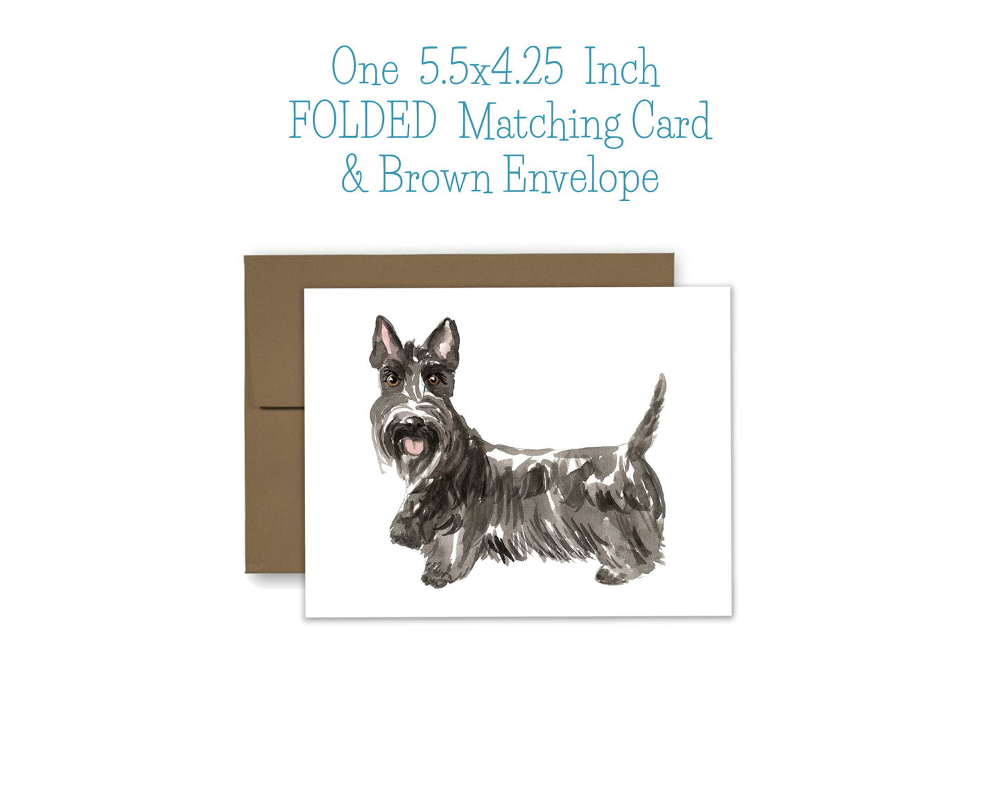 Scottish Terrier Dog Notepad, Card and Stickers