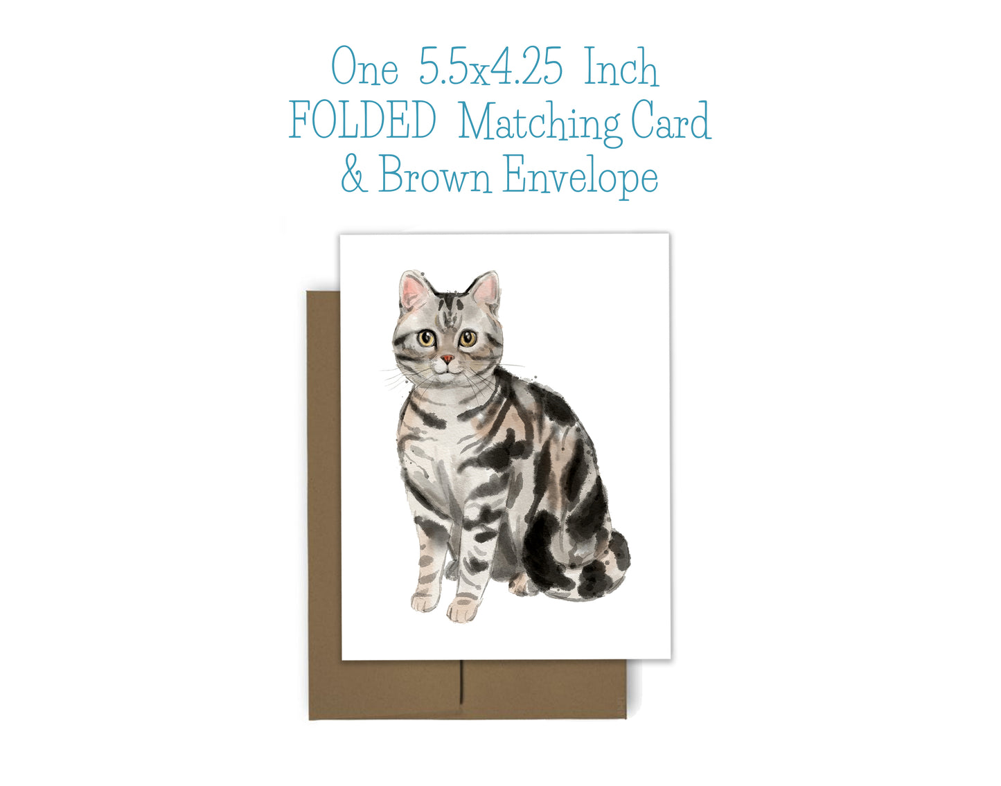 American Shorthair Tabby Cat Notepad and Stickers