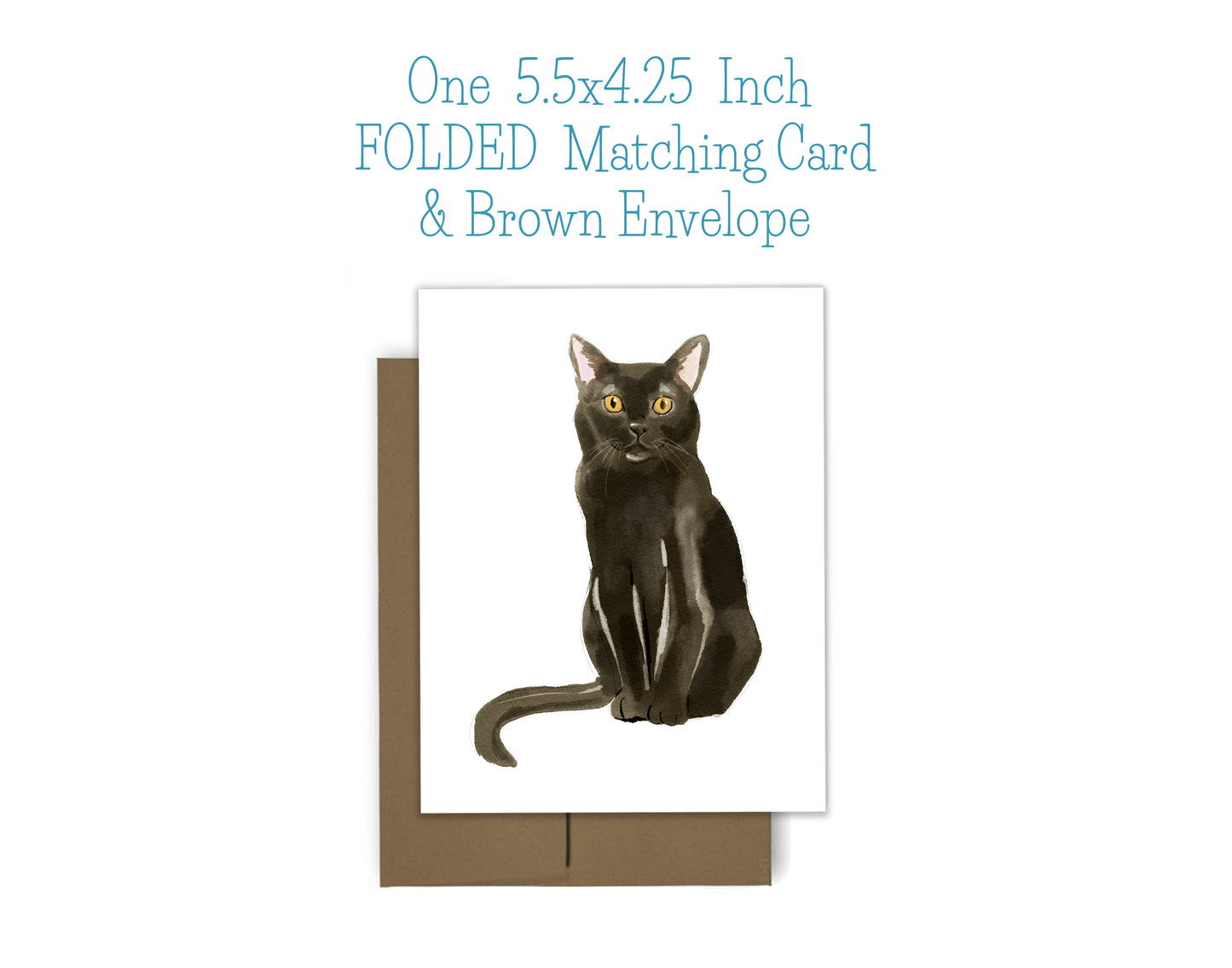 Black Watercolor Cat Notepad and Stickers