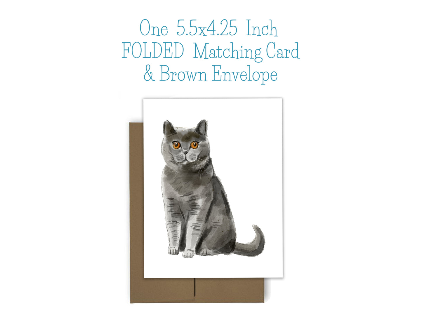 Grey Watercolor Cat Notepad and Stickers