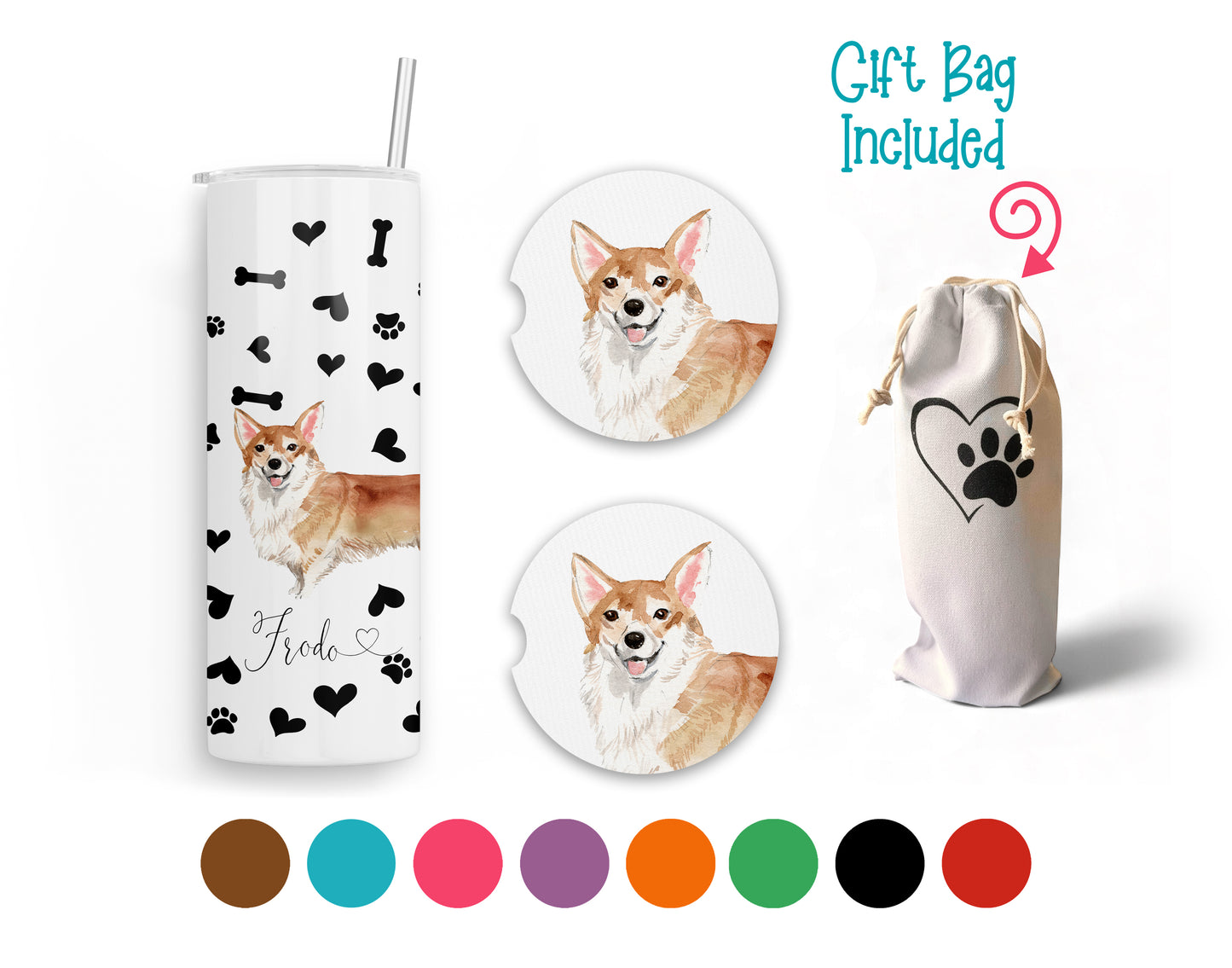 Welsh Corgi 20 oz Tumbler and Coaster