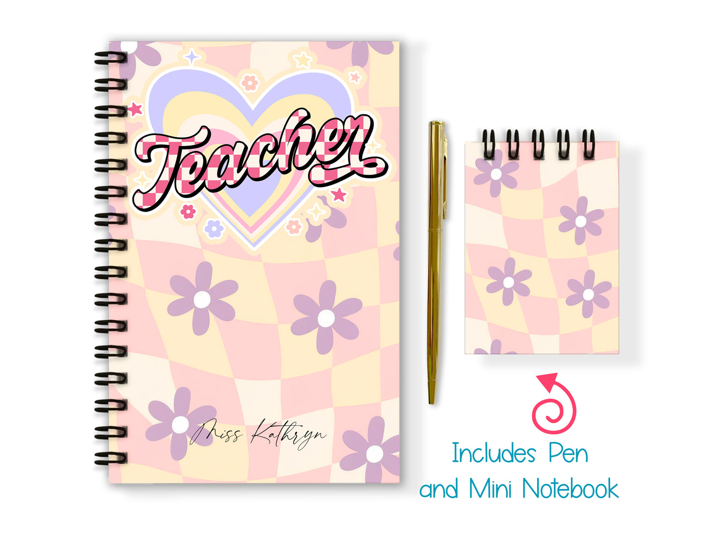 Teacher Soft or Hard Cover Notebook and Pen Set