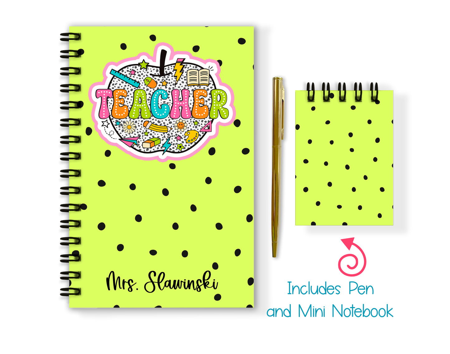 Teacher Soft or Hard Cover Notebook and Pen Set