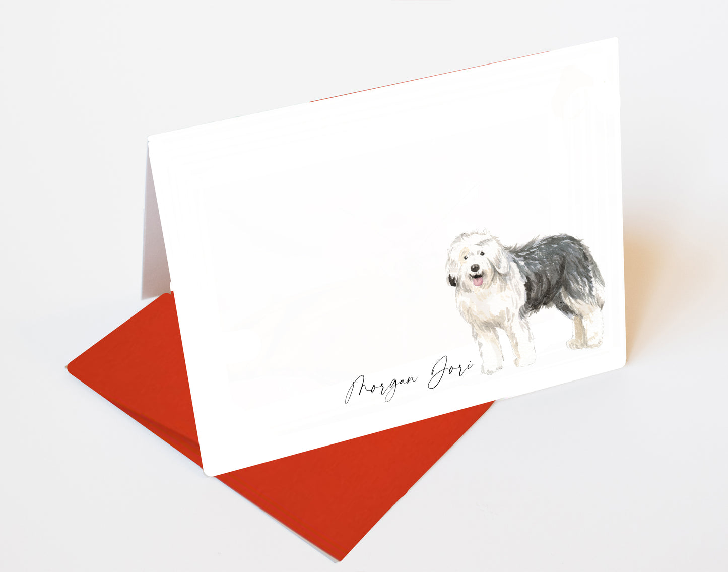 Old English Sheepdog Folded Note Cards and Stickers