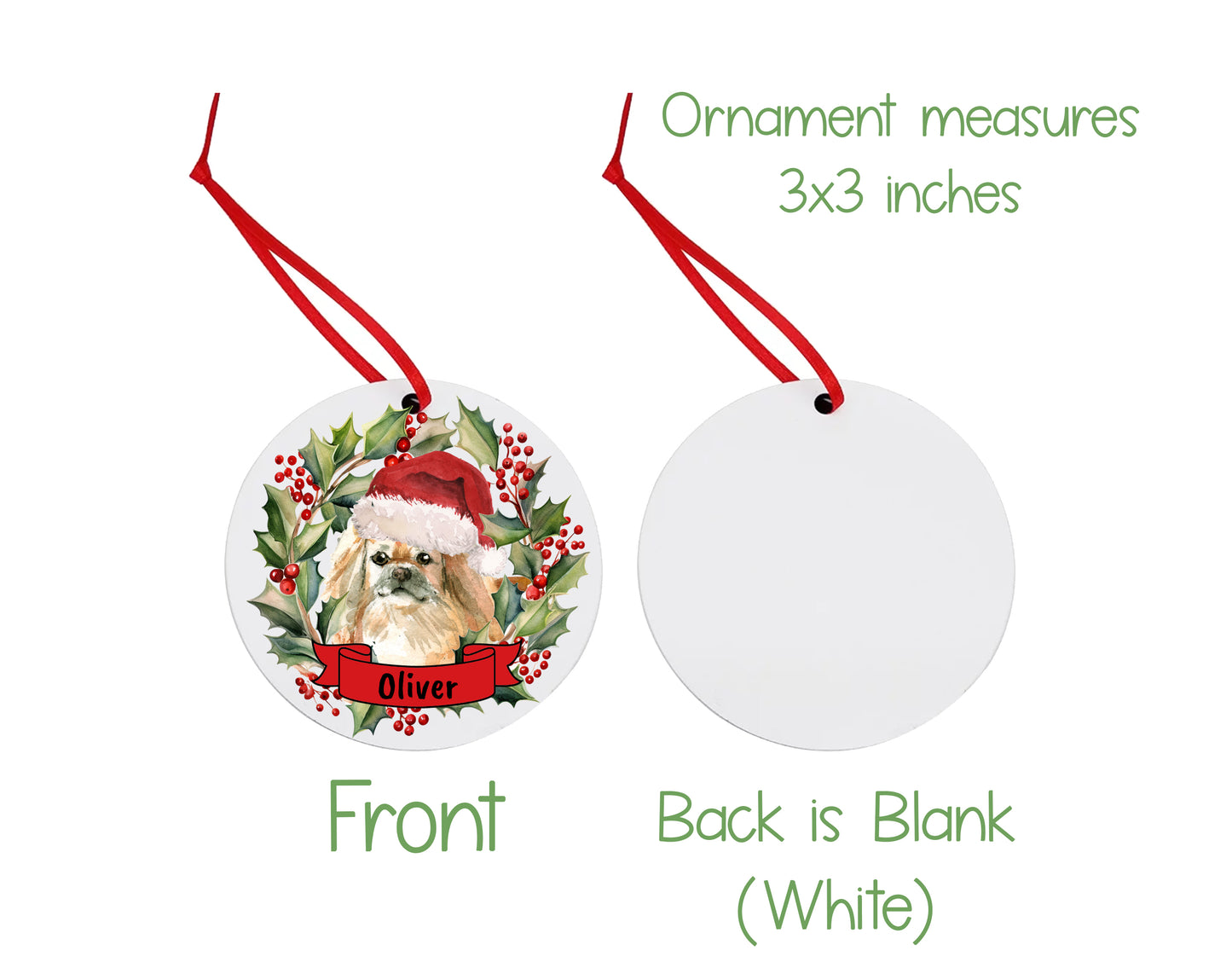 Pekingese Dog Christmas Ornament and Stickers