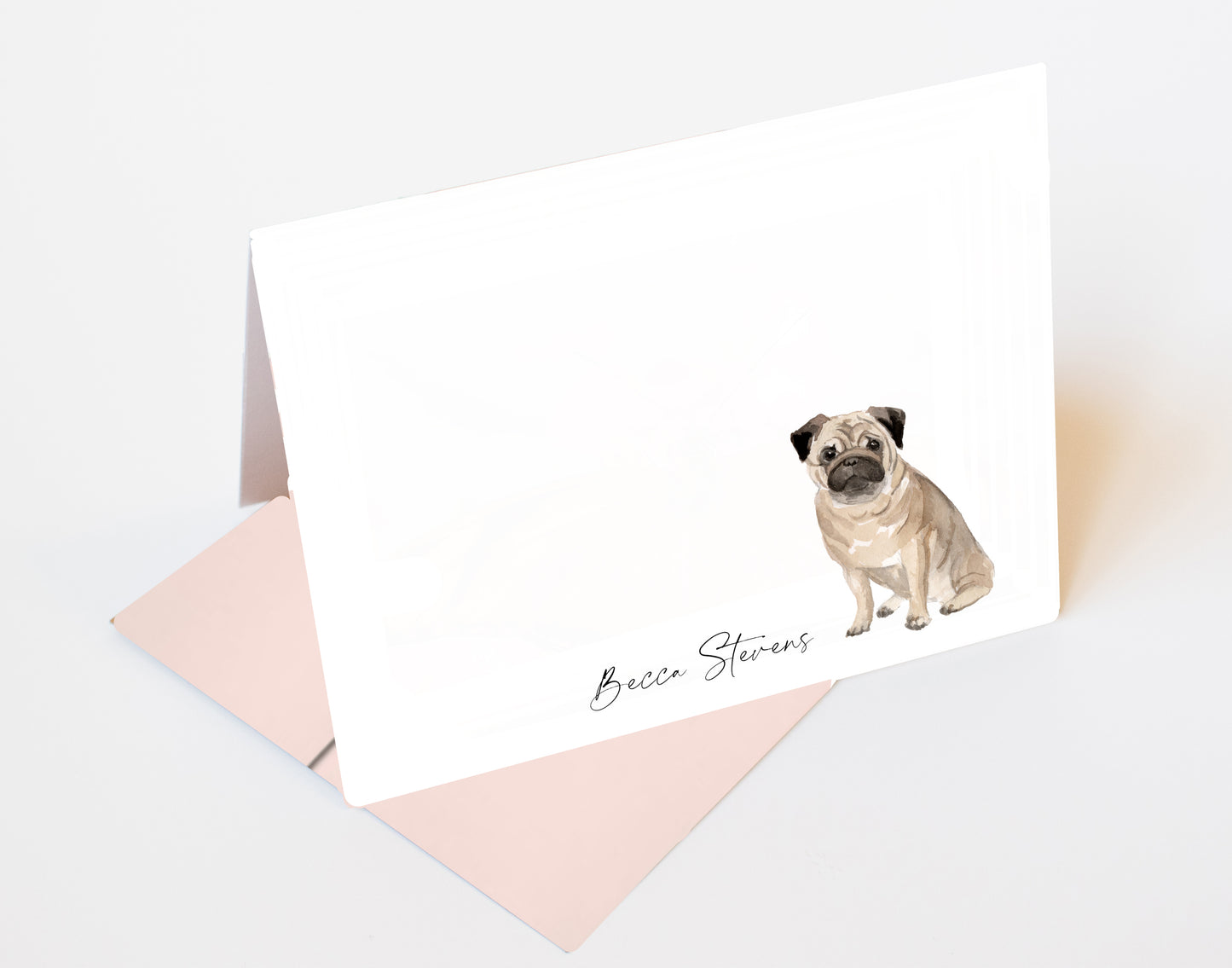 Pug Folded Note Cards and Stickers