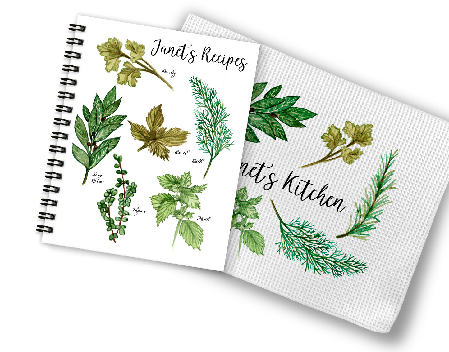 Herbs Recipe Book and Towel