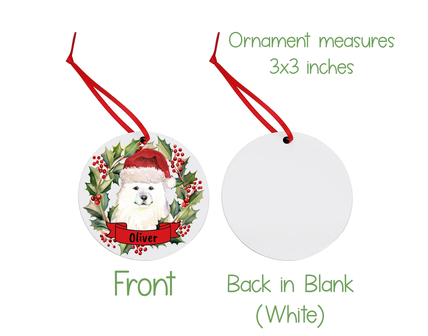 Samoyed Dog Christmas Ornament and Stickers