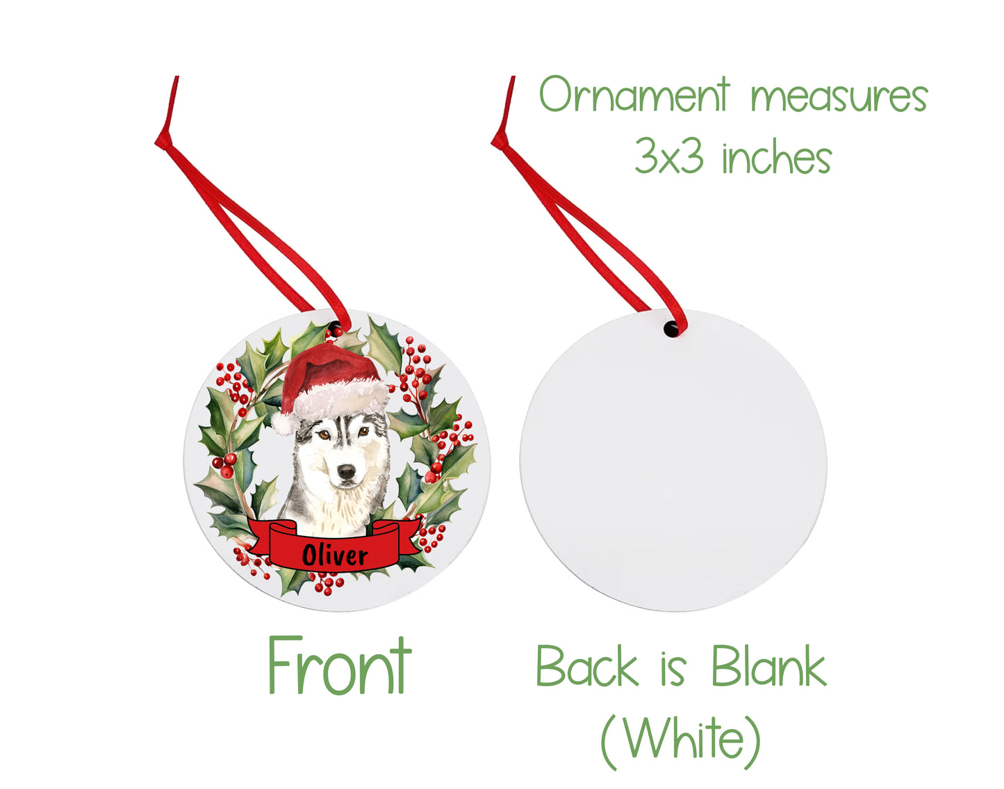 Siberian Husky Dog Christmas Ornament and Stickers