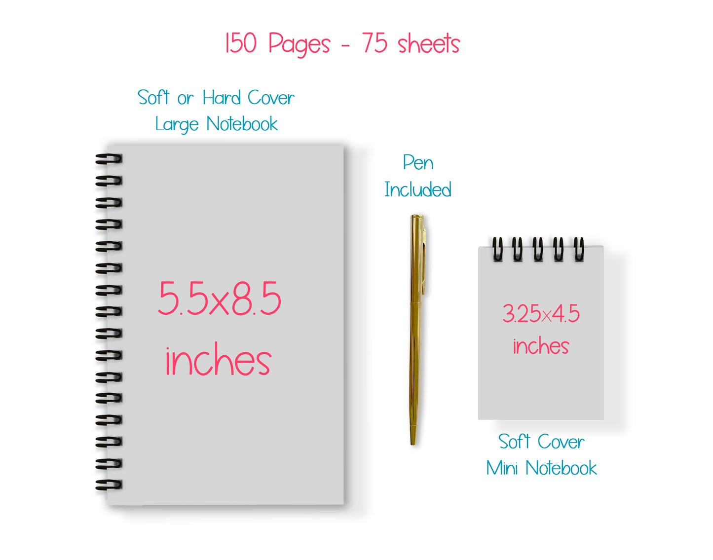Stained Glass Soft or Hard Cover Notebook and Pen Set