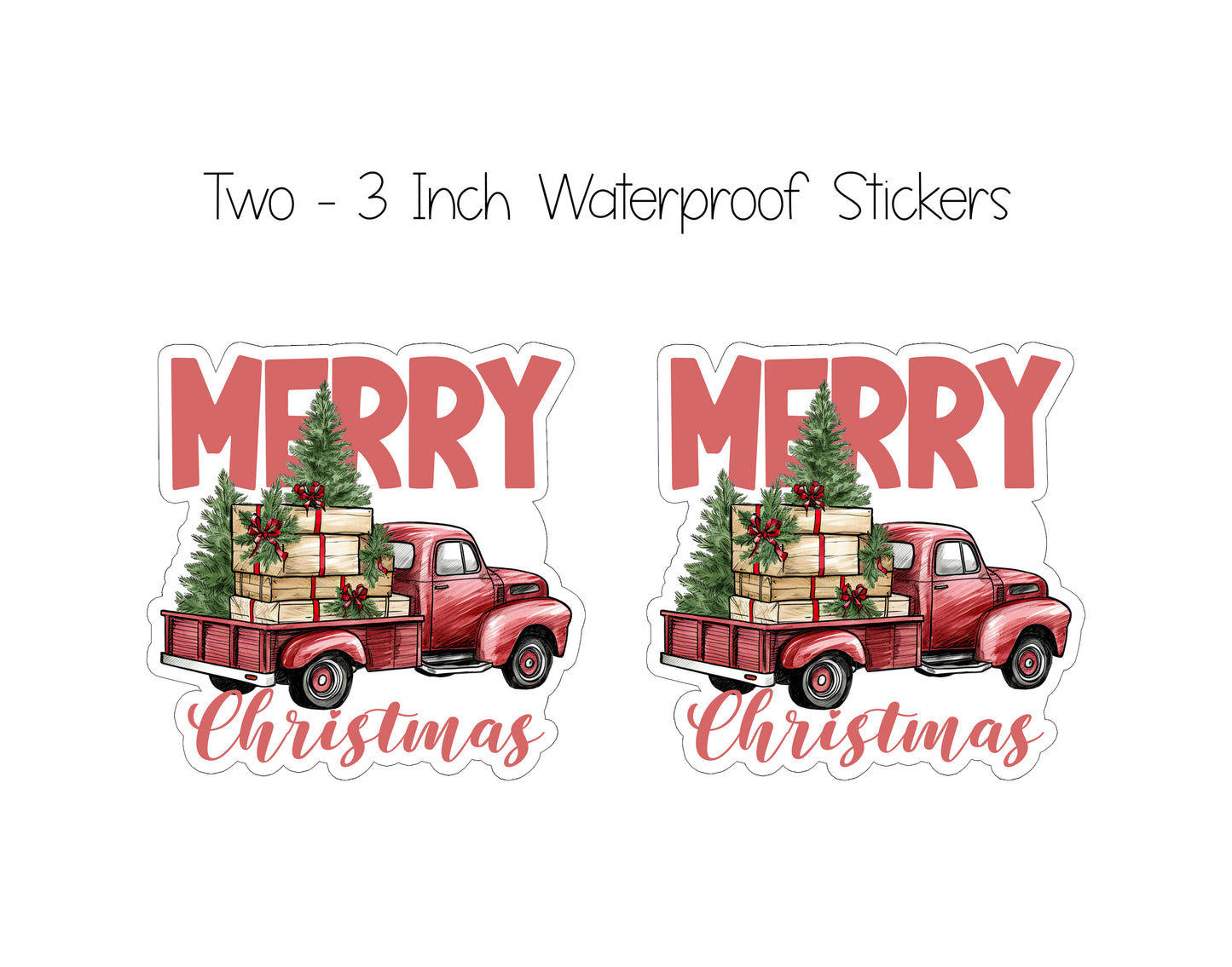 Vintage Christmas Tree Truck Christmas Card