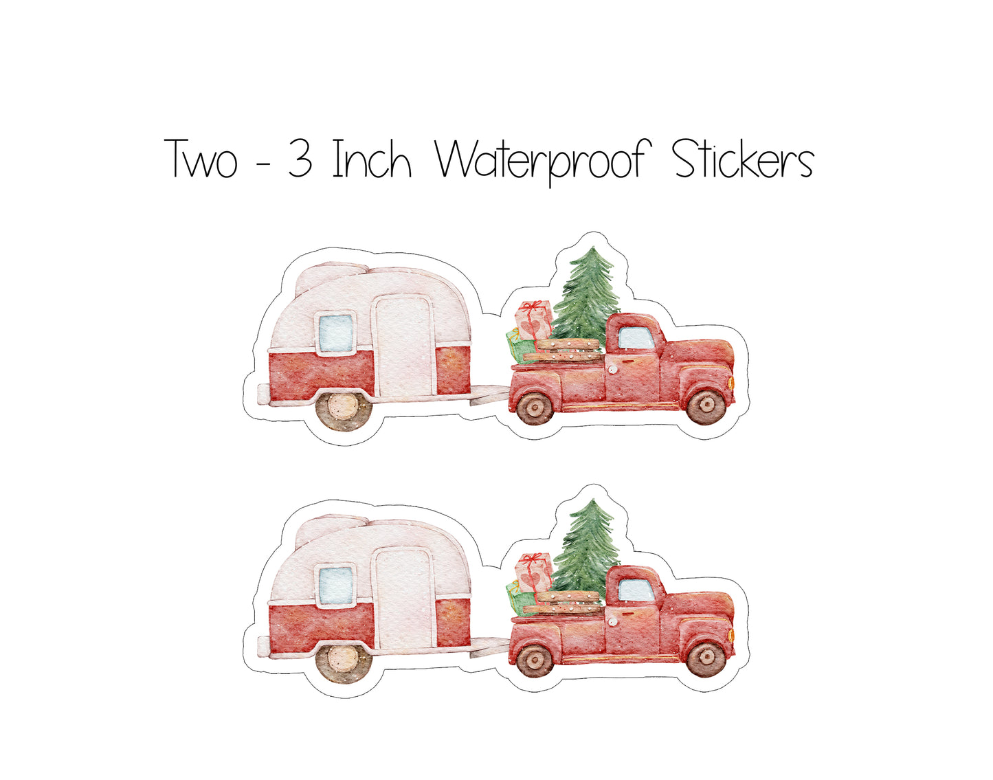 Vintage Truck and Camper Christmas Card