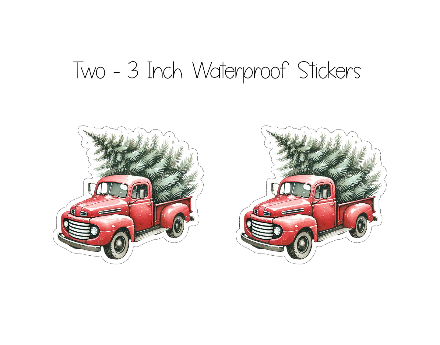 Vintage Christmas Tree Truck Christmas Card