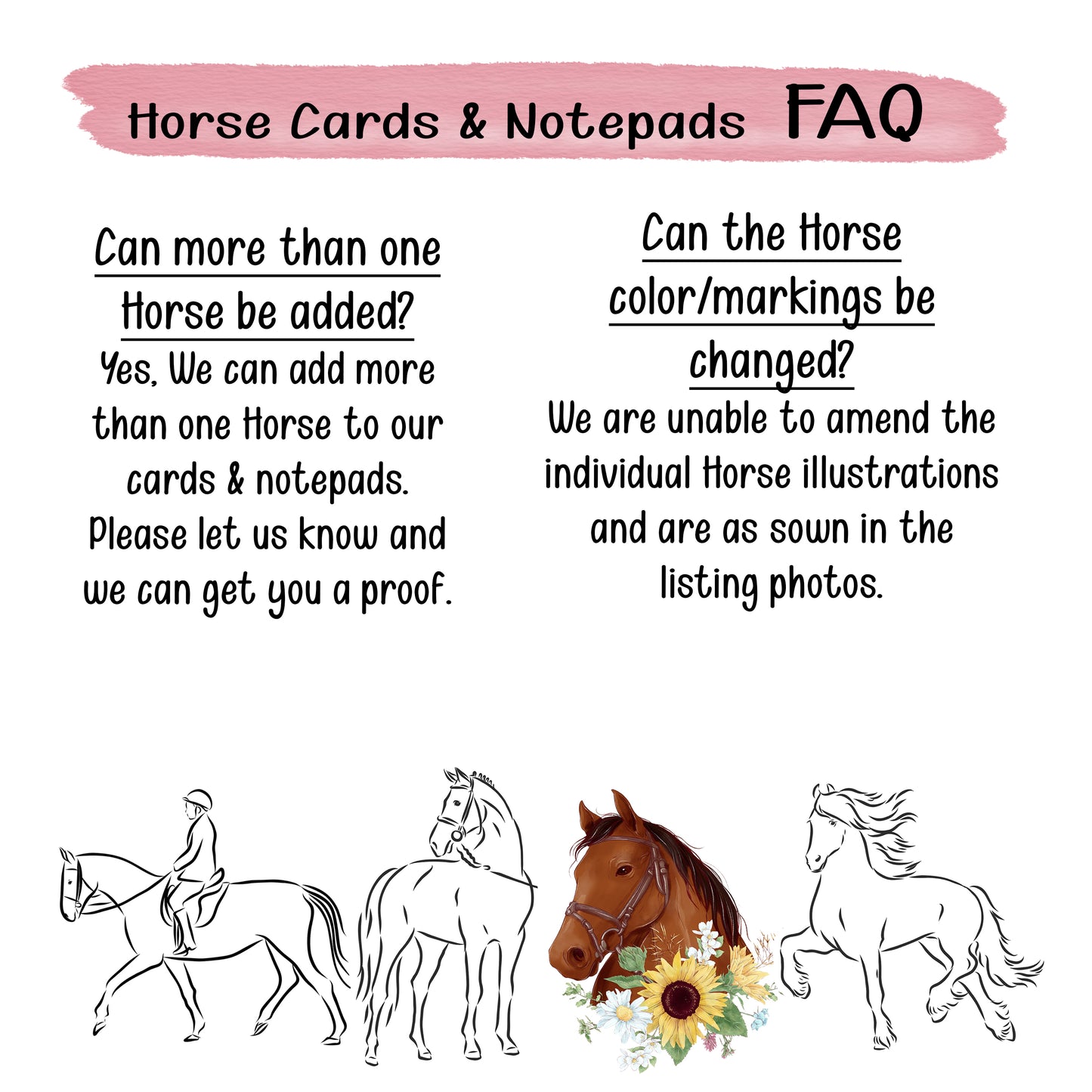 Horse Sketch Notepad and Stickers