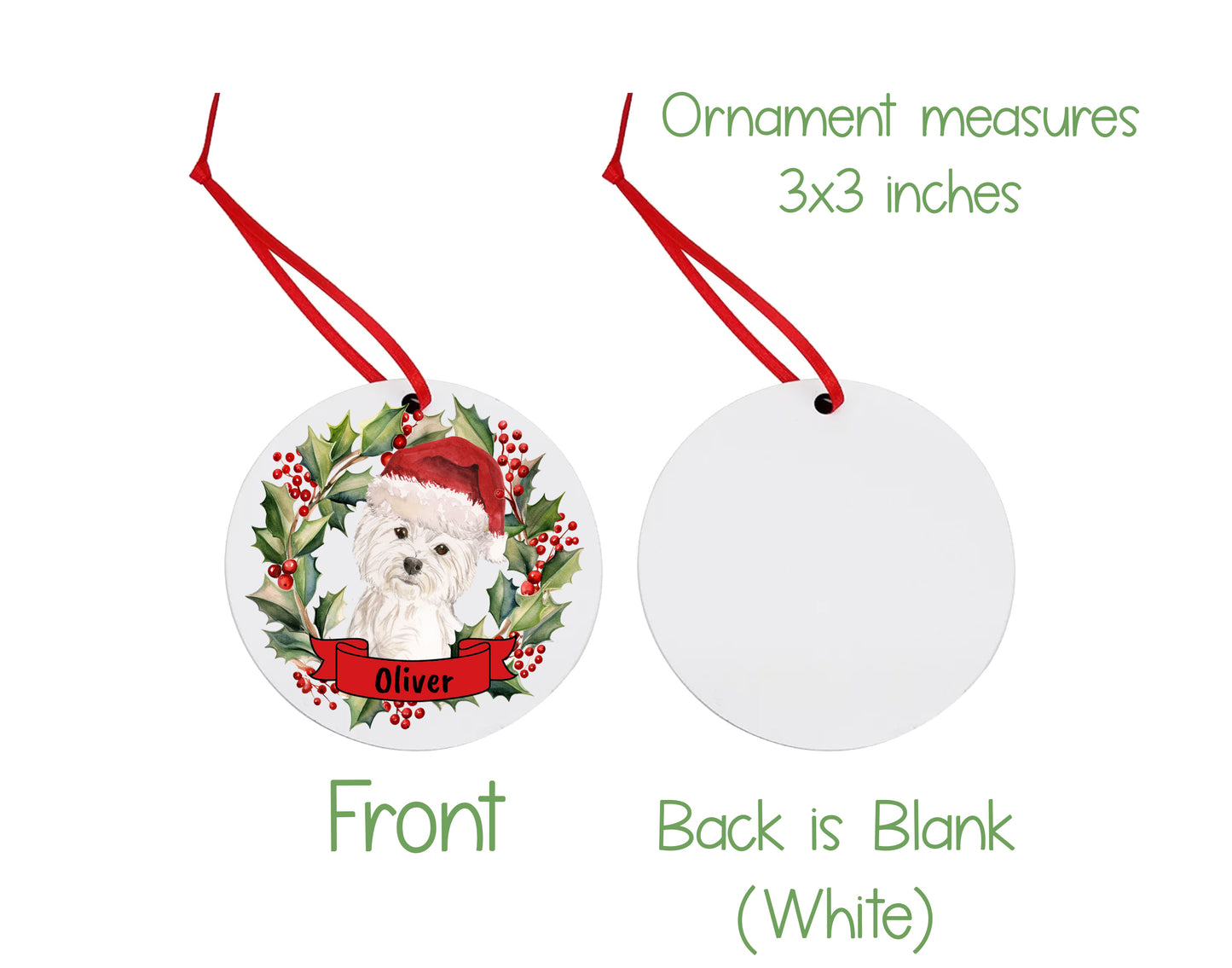 Westie Dog Christmas Ornament and Stickers
