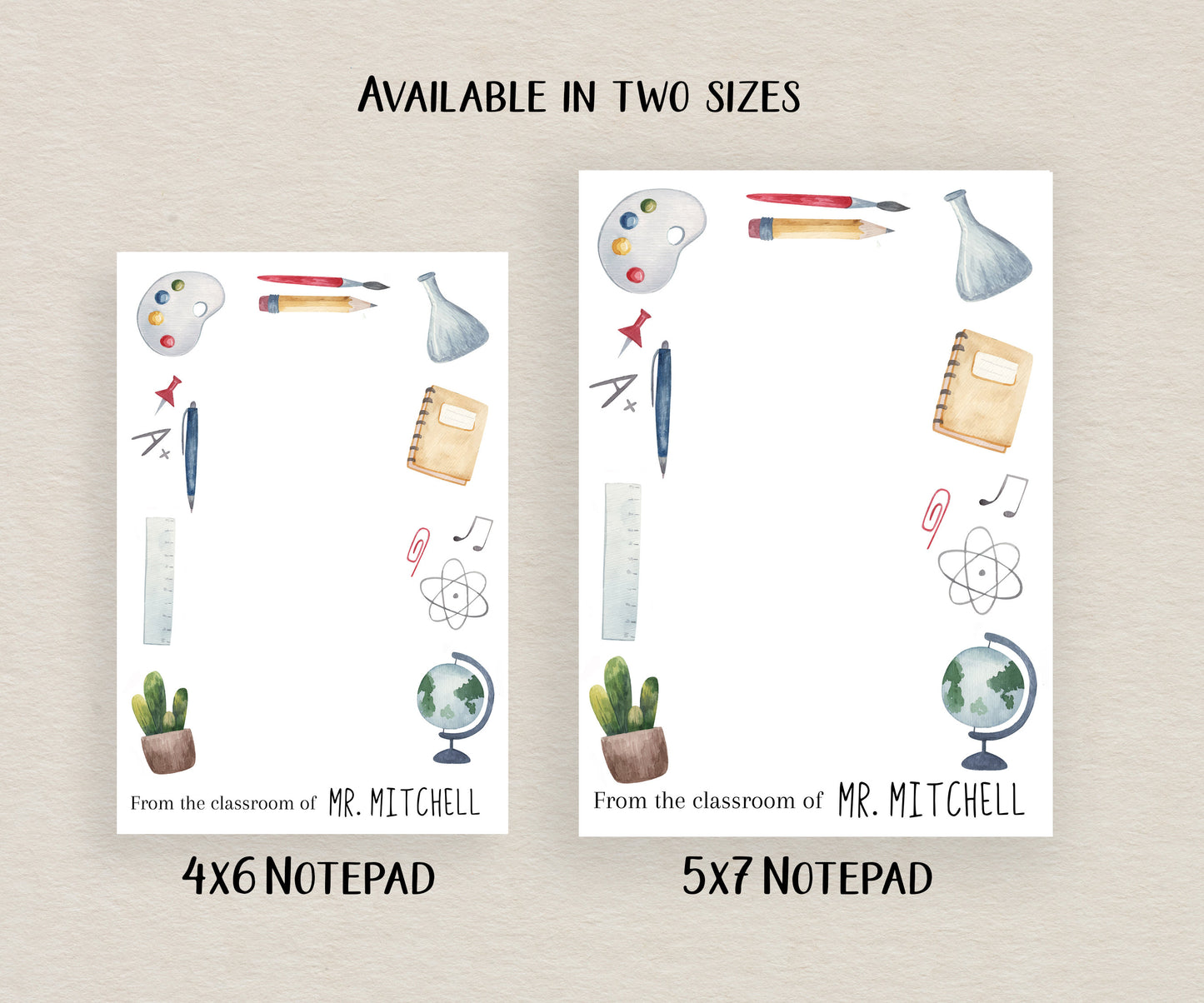 Teacher Notepad, Card and Stickers