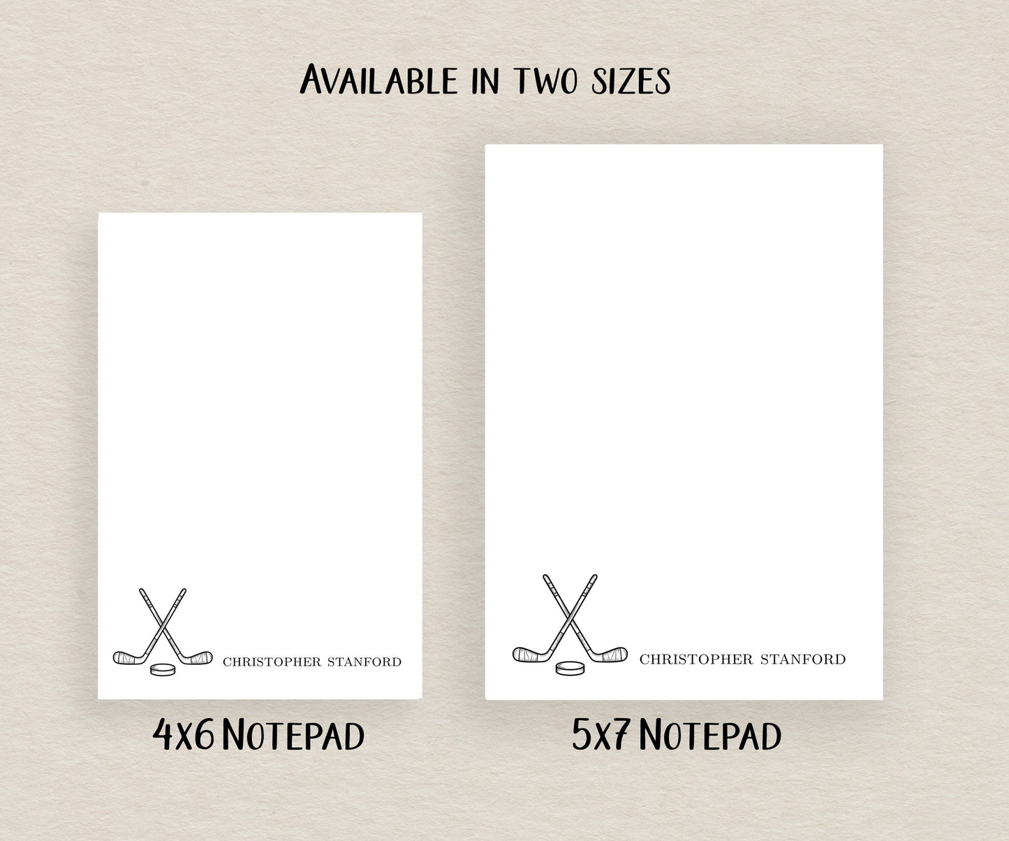 Hockey Notepad, Card and Stickers