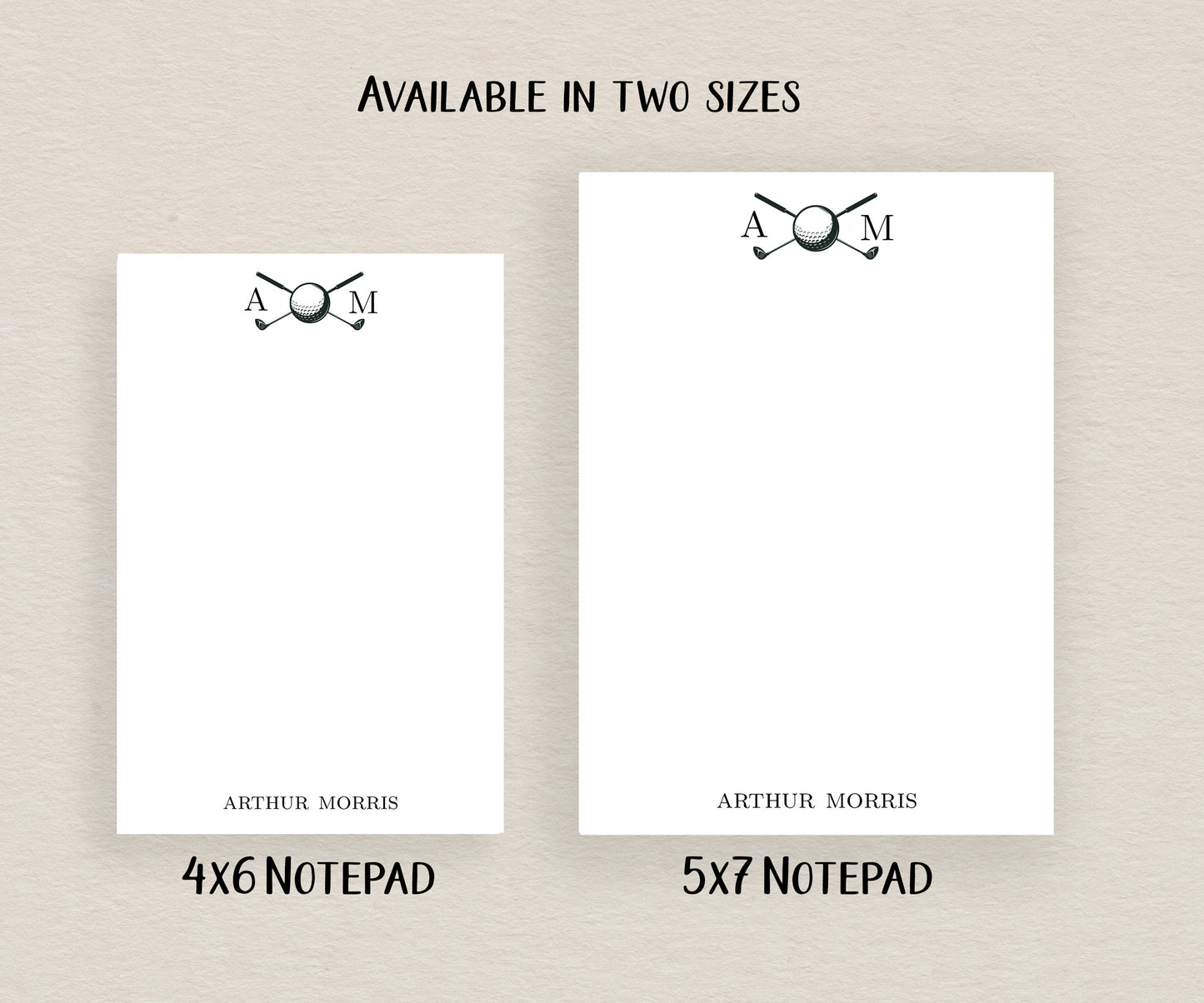 Golf Notepad, Card and Stickers