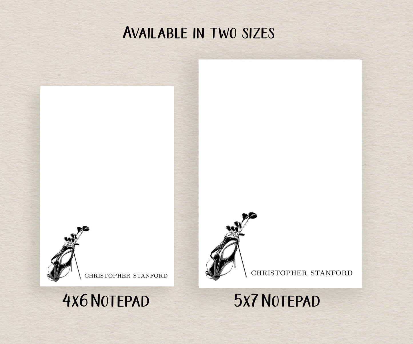 Golf Bag Notepad, Card and Stickers