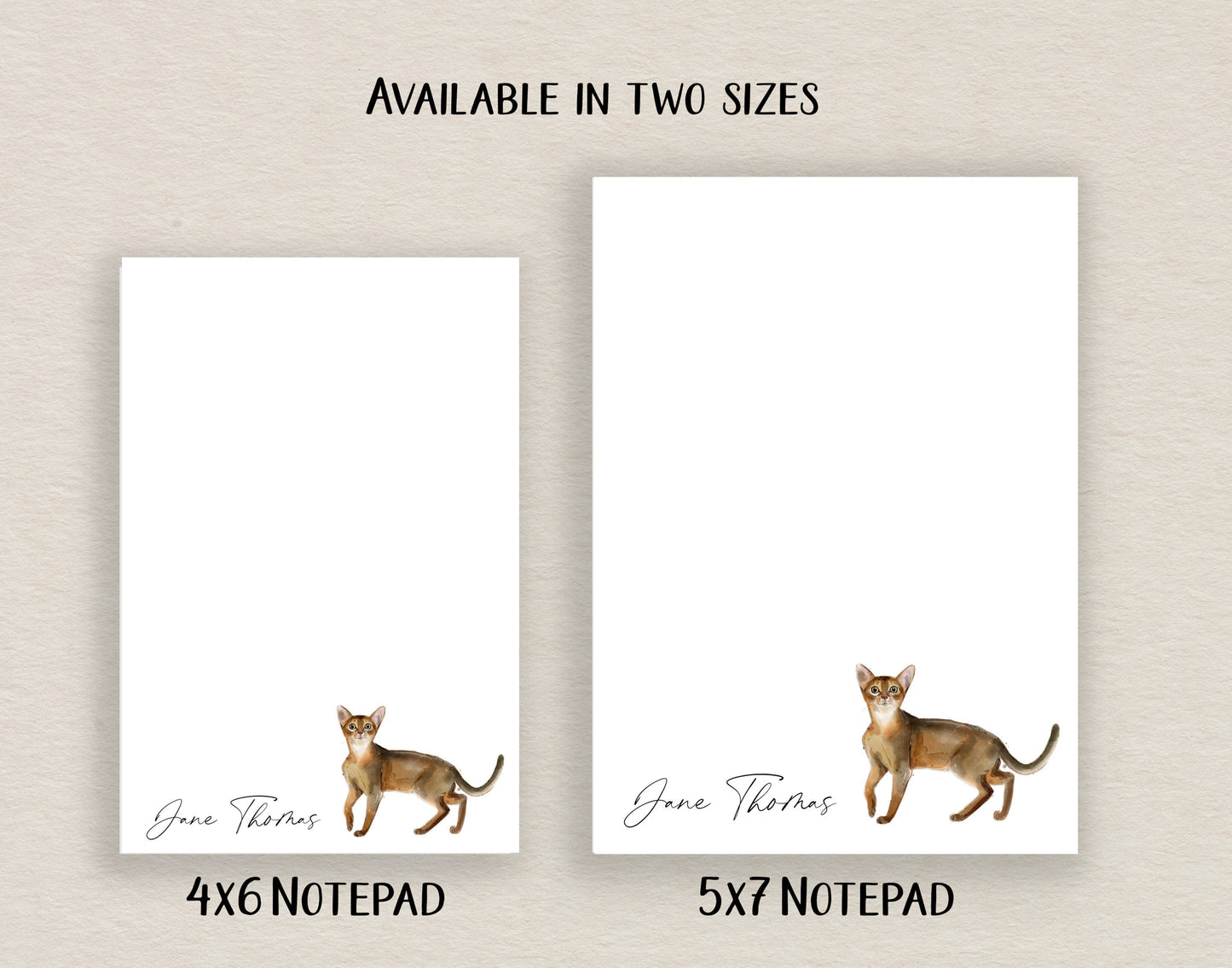 Abyssinian Cat Notepad and Stickers
