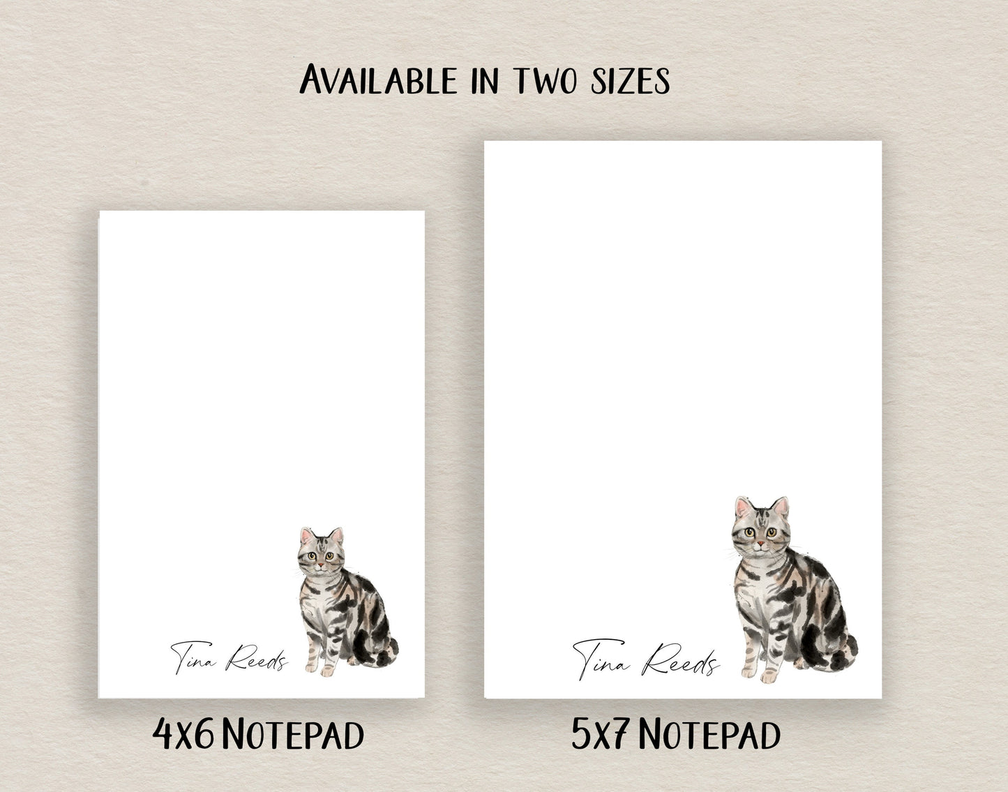 American Shorthair Tabby Cat Notepad and Stickers