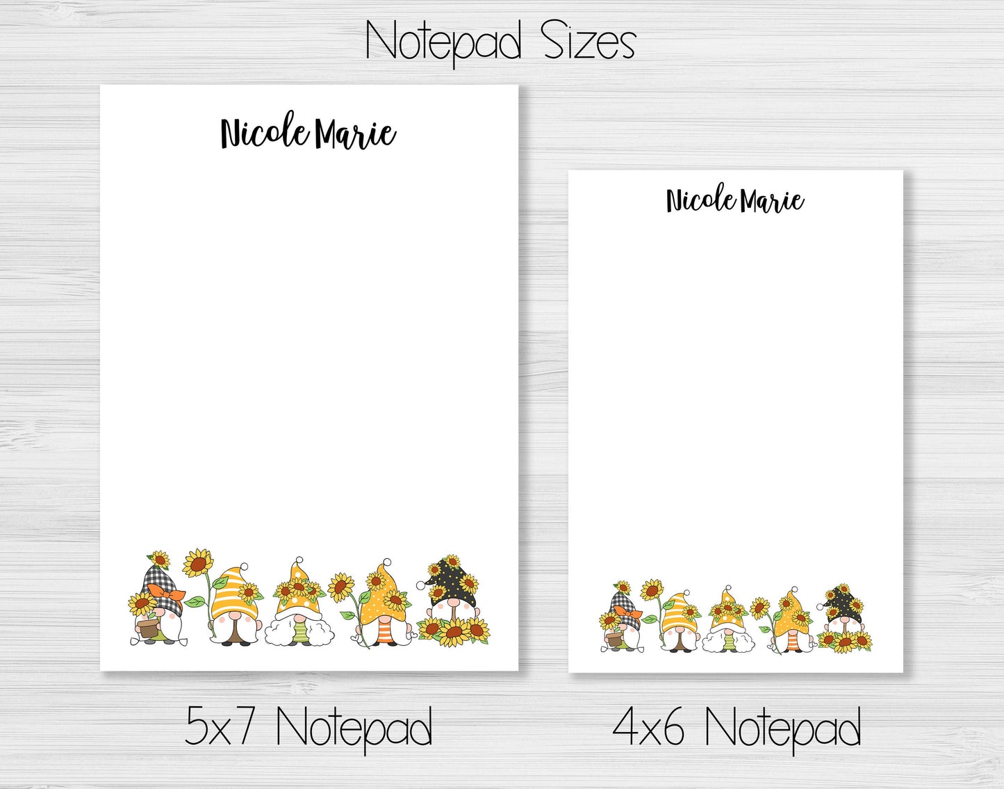 Sunflower Gnome Notepad, Card and Stickers