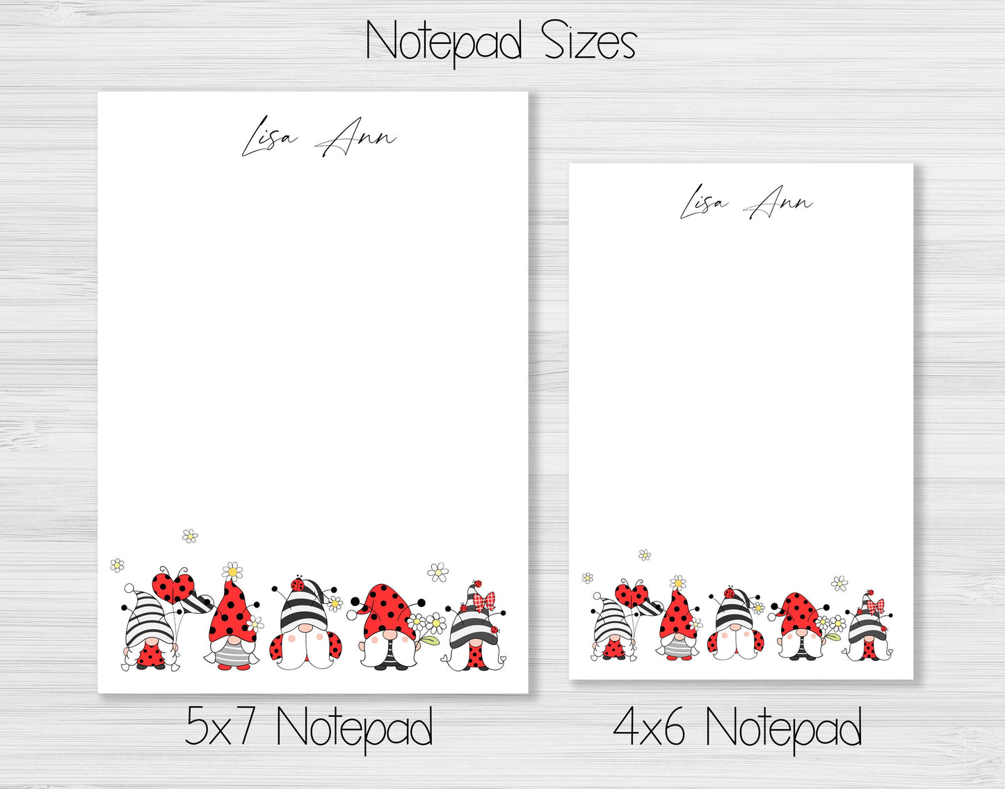 Ladybug Gnome Notepad, Card and Stickers